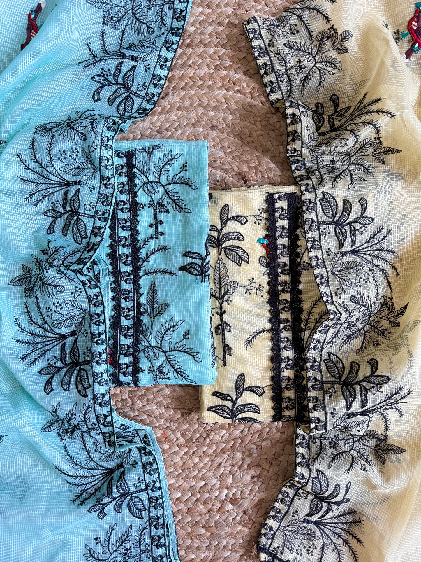 Kota doria birds embroidered suits