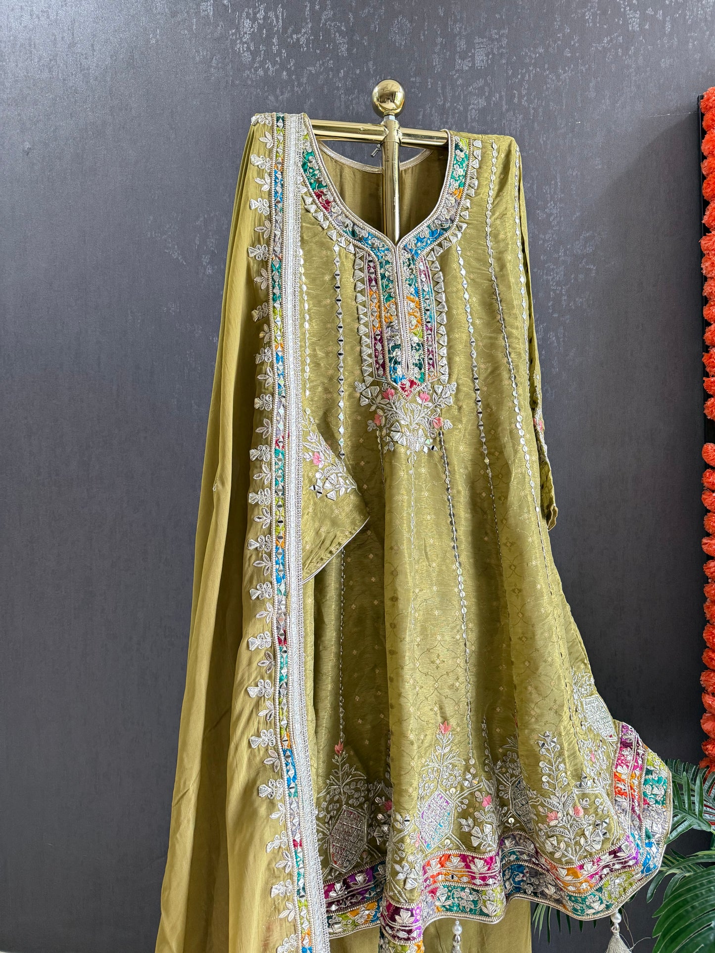 Luxurious gotapatti anarkali set
