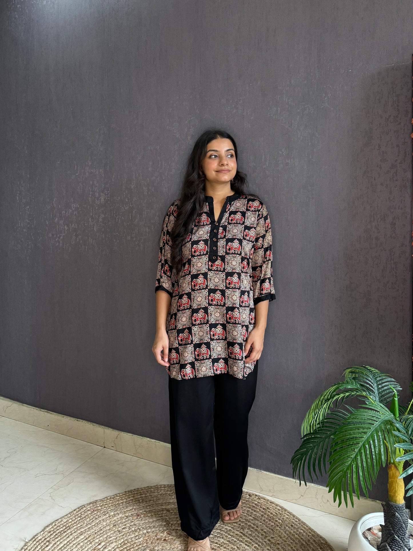 Modal cotton Ajrakh Coord set