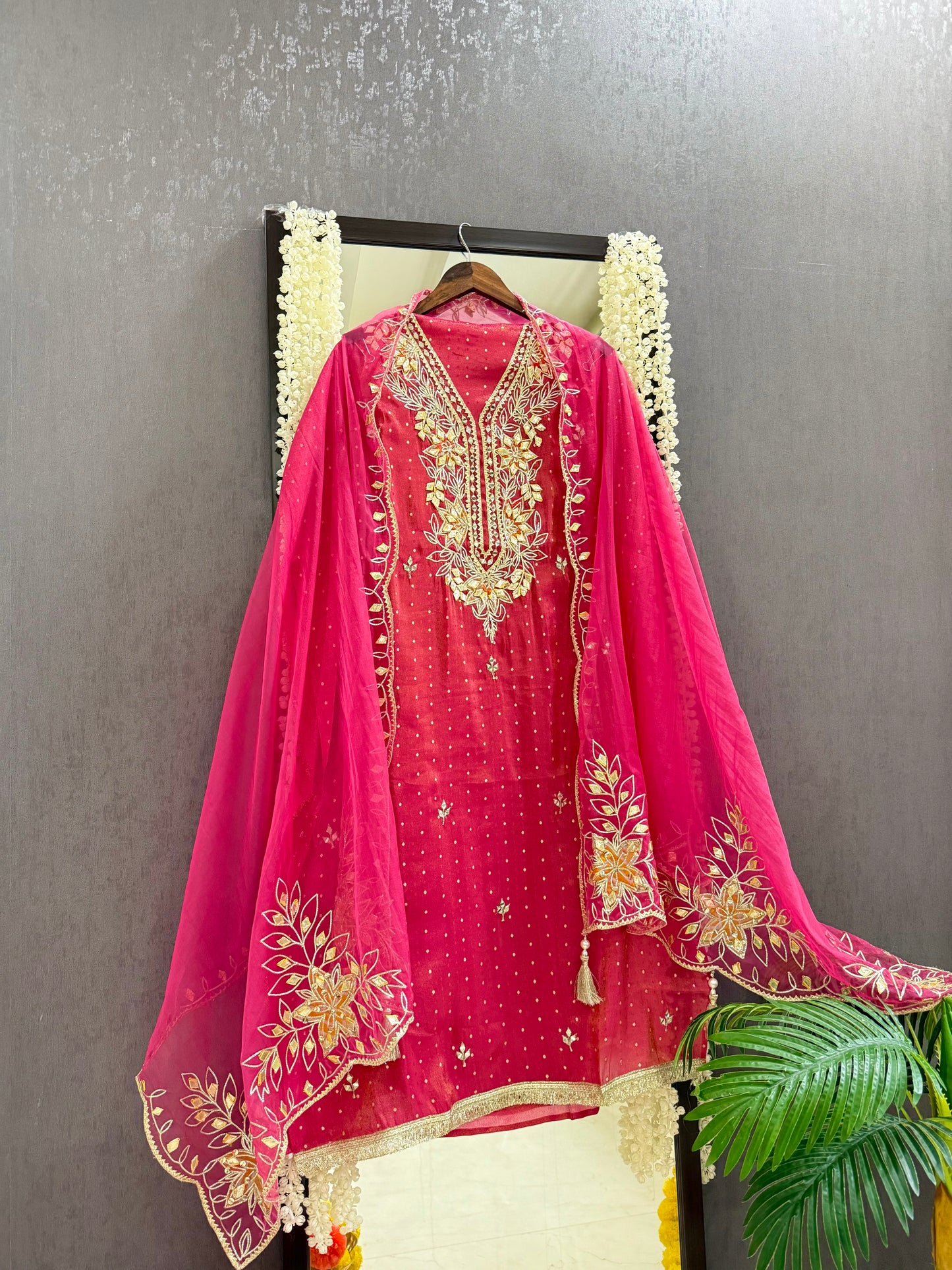 Premium Gotapatti Benarsi Tissue silk suit