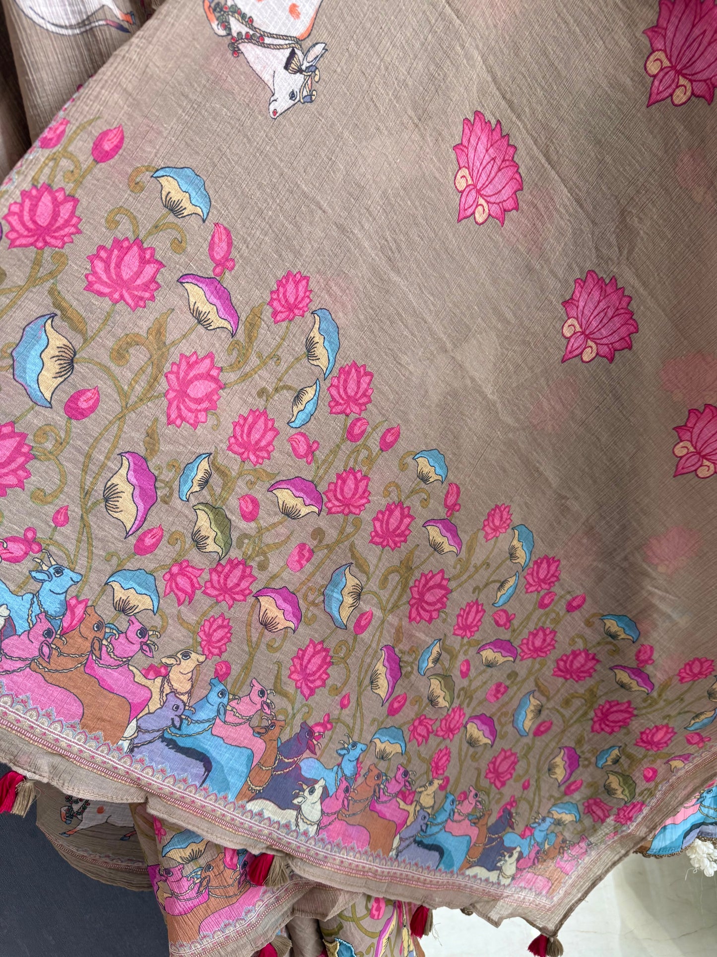 Mulmul cotton pichwai suit