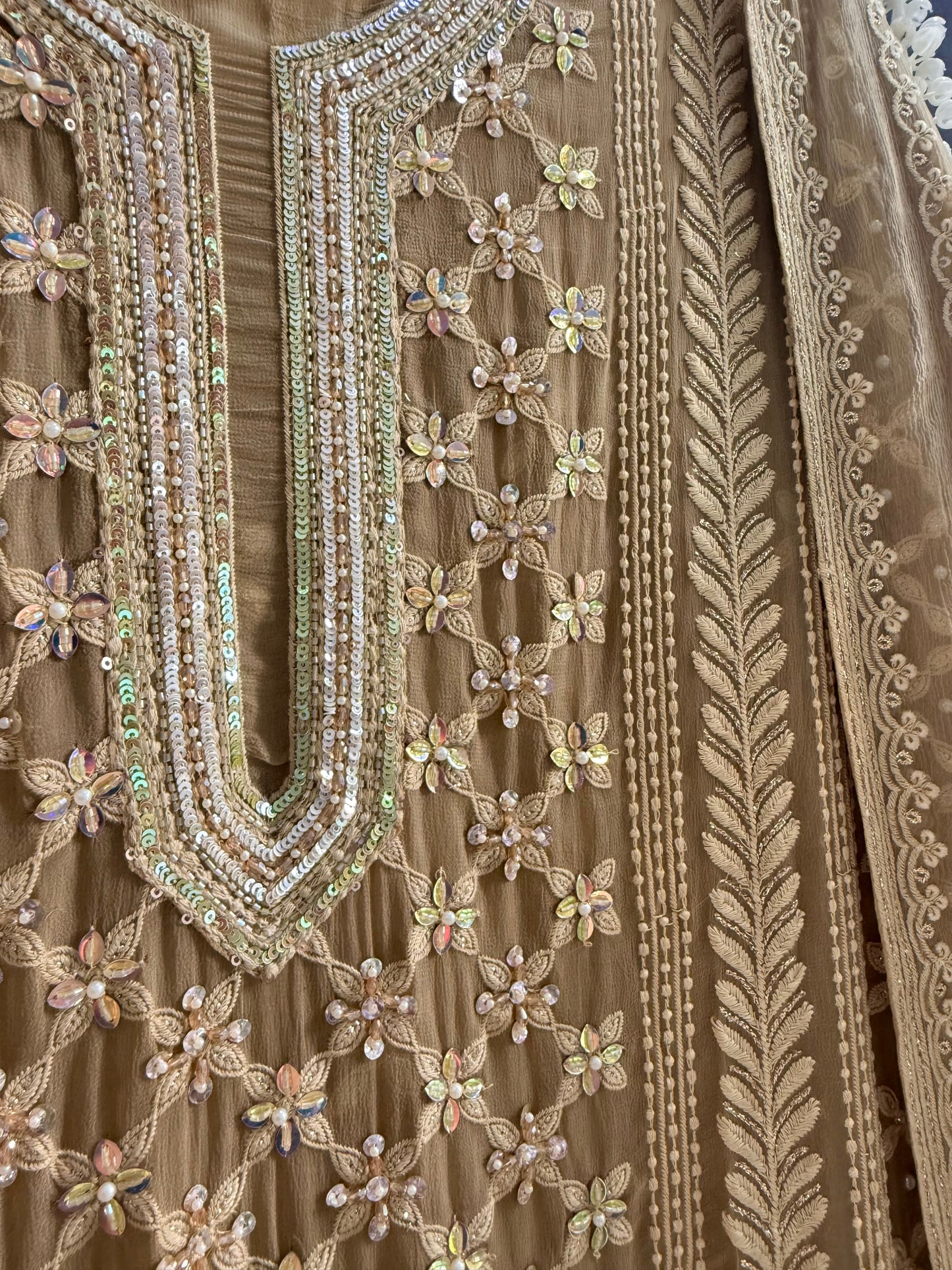 Lucknowi crystal handwork suit