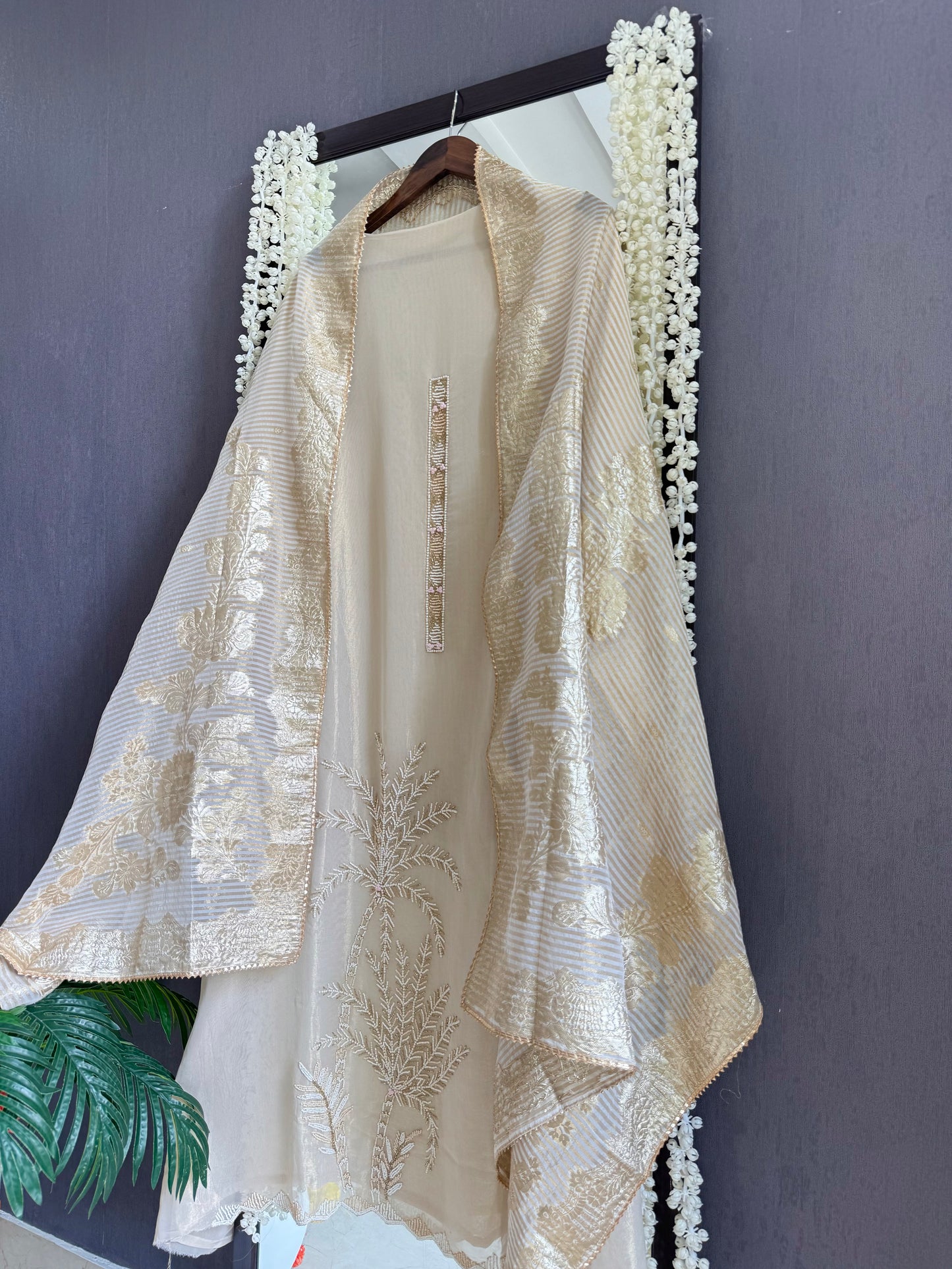Luxurious Handwork Tissue Benarsi silk suit