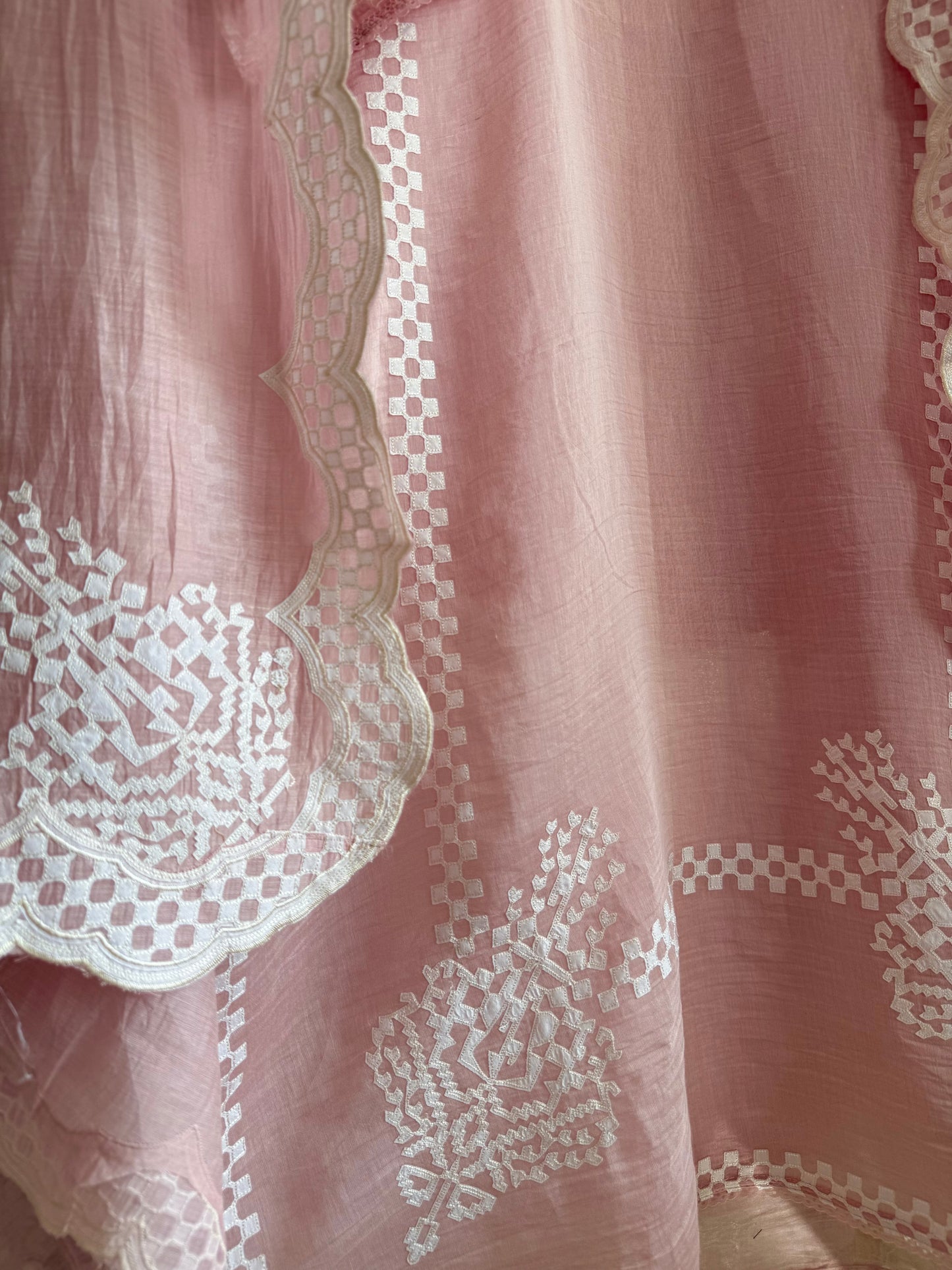 Luxurious Mul chanderi appliqué work suit