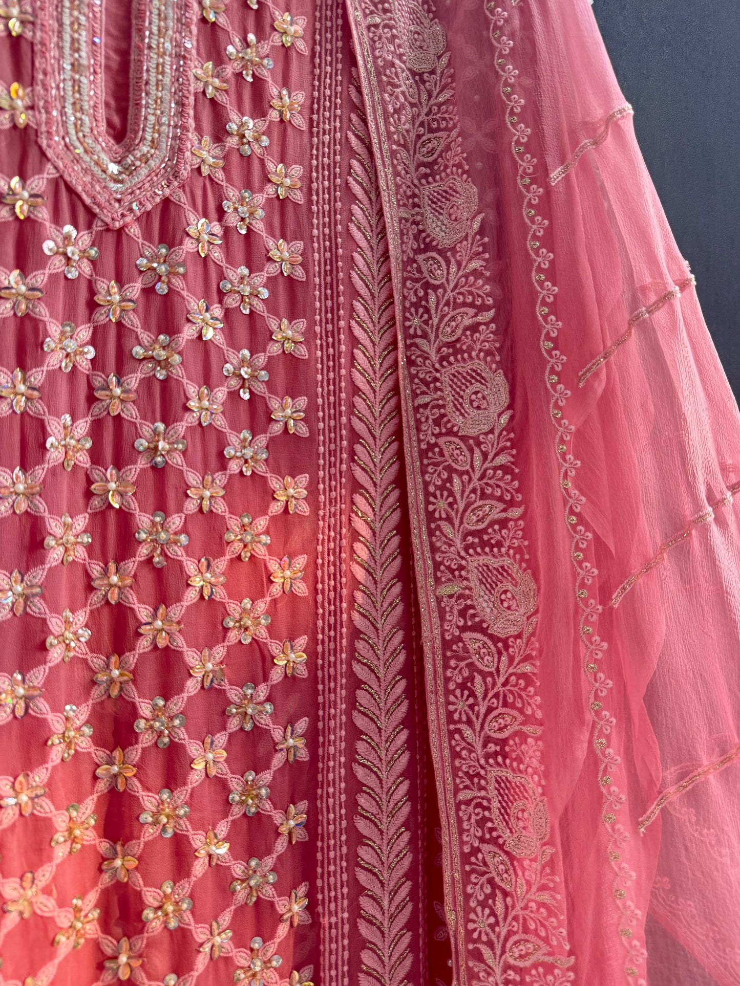 Lucknowi crystal handwork suit