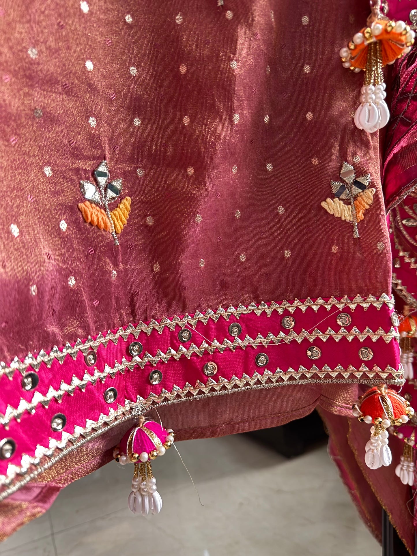 Luxurious Gotapatti Tissue silk suit