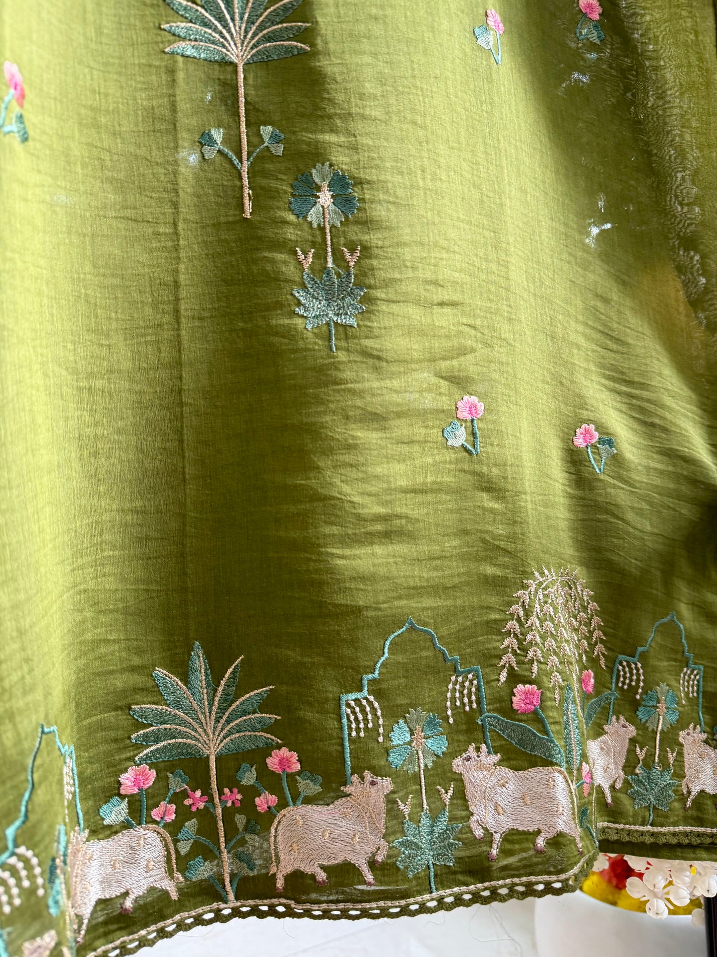 Luxurious Mul chanderi pichwai suit