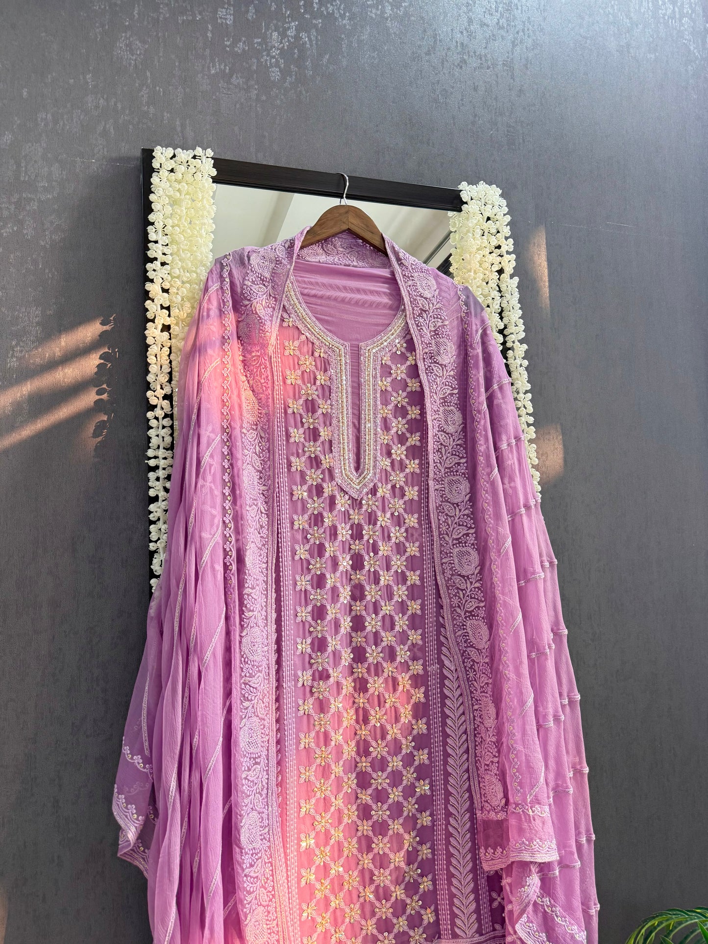 Lucknowi crystal handwork suit
