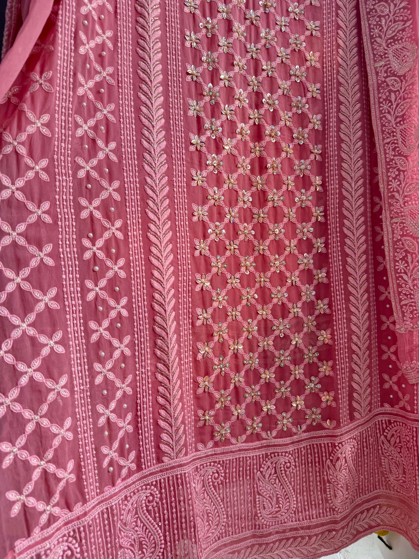 Lucknowi crystal handwork suit