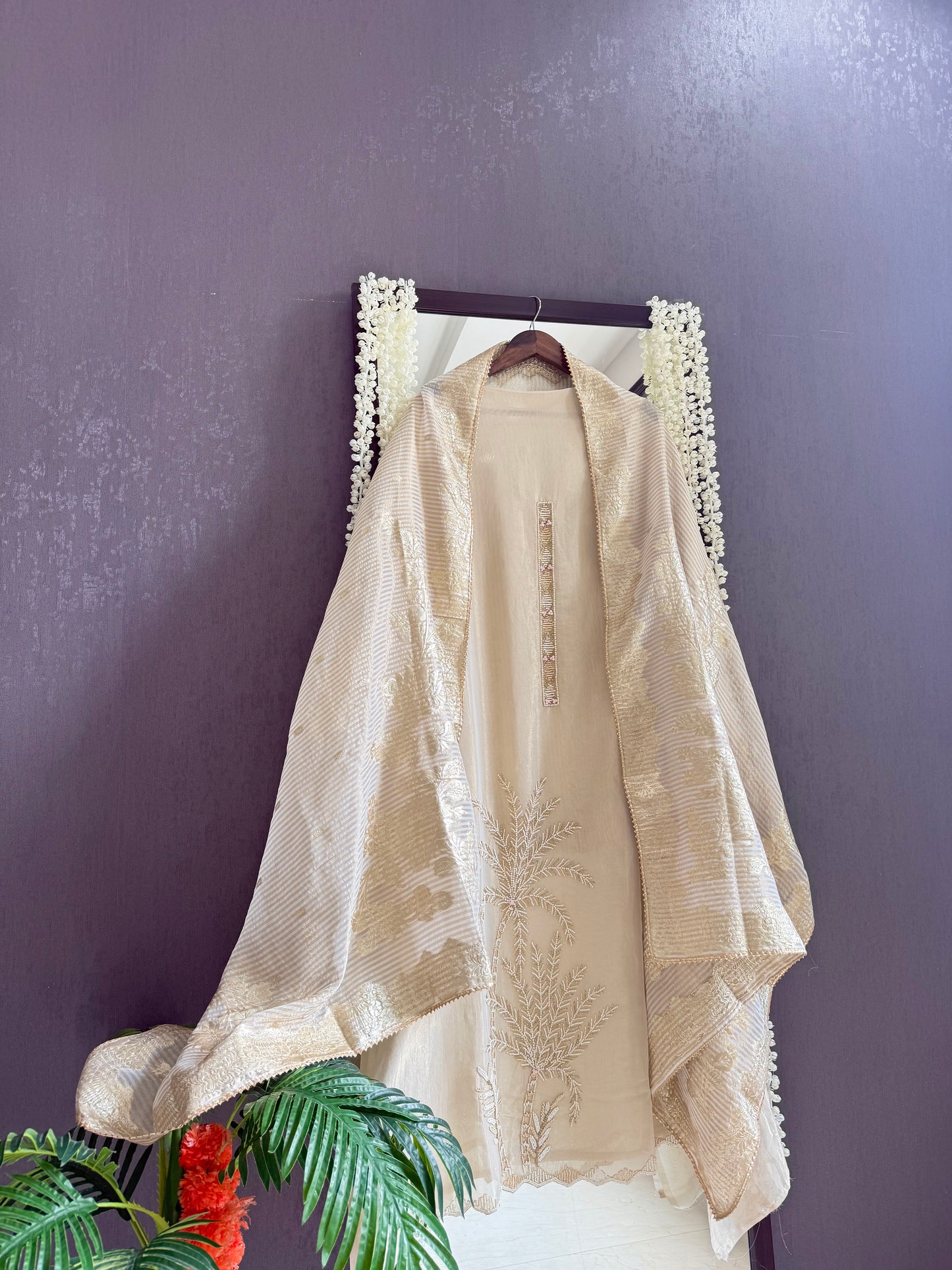 Luxurious Handwork Tissue Benarsi silk suit