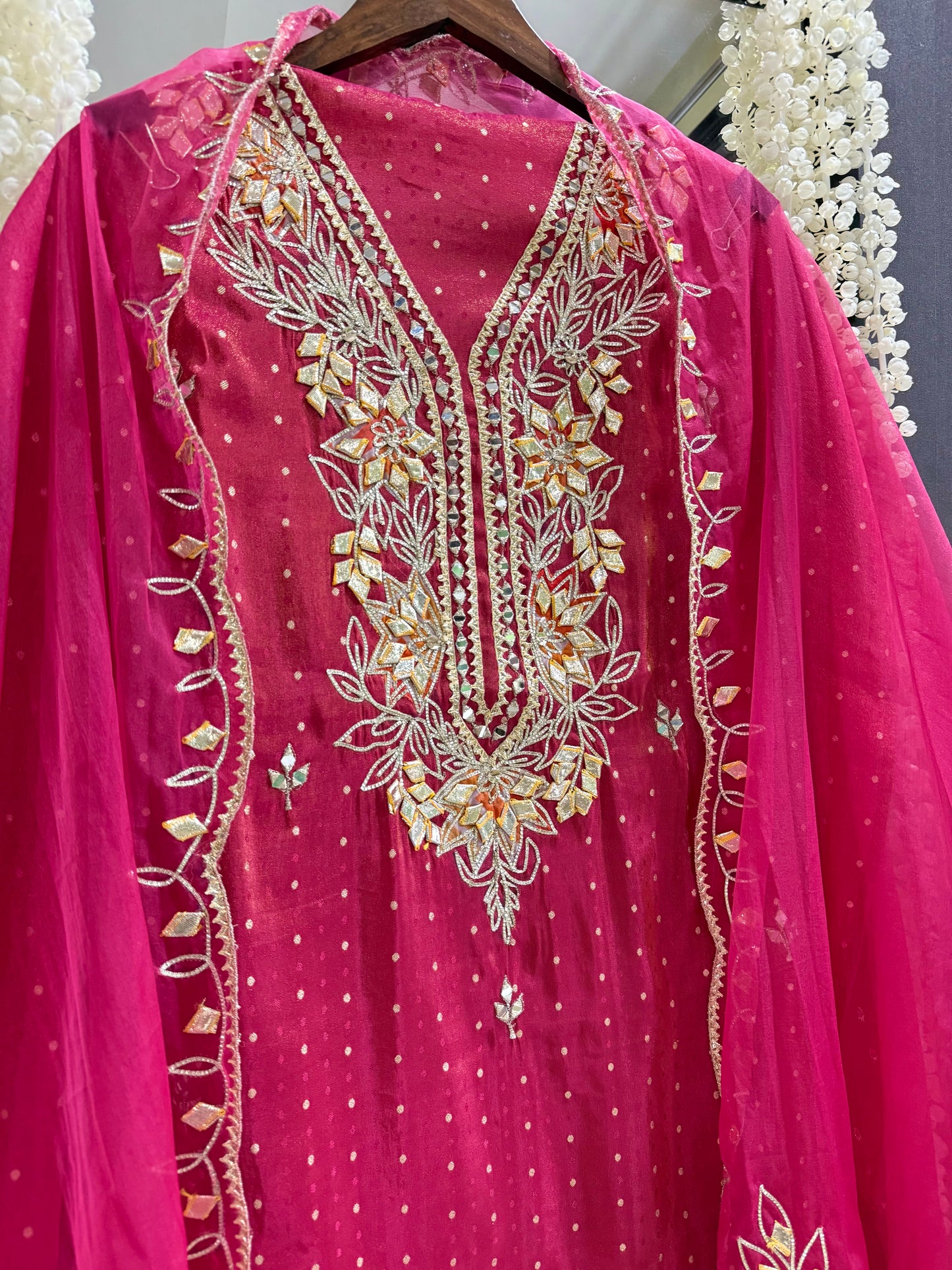 Premium Gotapatti Benarsi Tissue silk suit