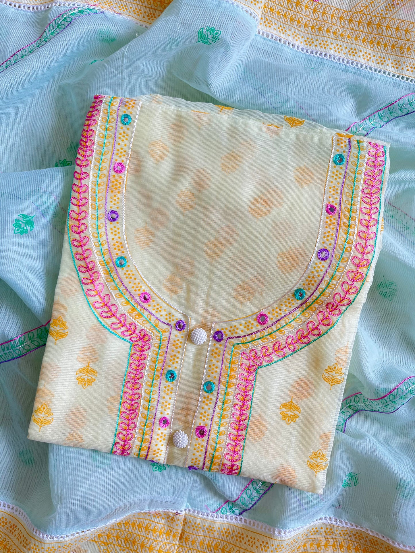 Kota doria aari work suits