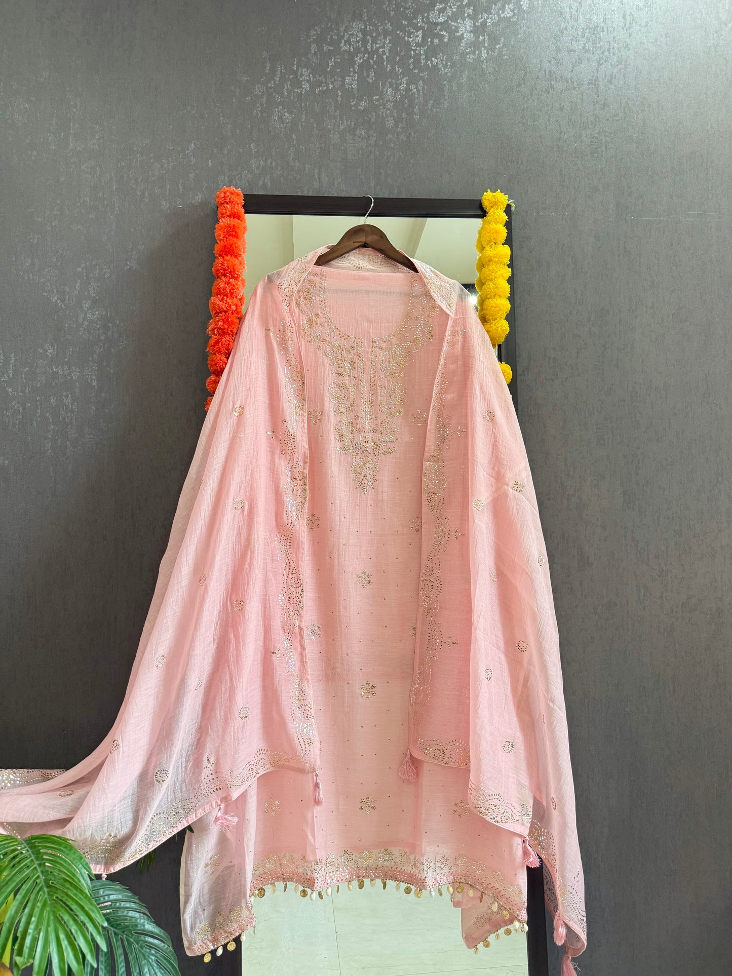 Luxurious Mul chanderi mukaish suit