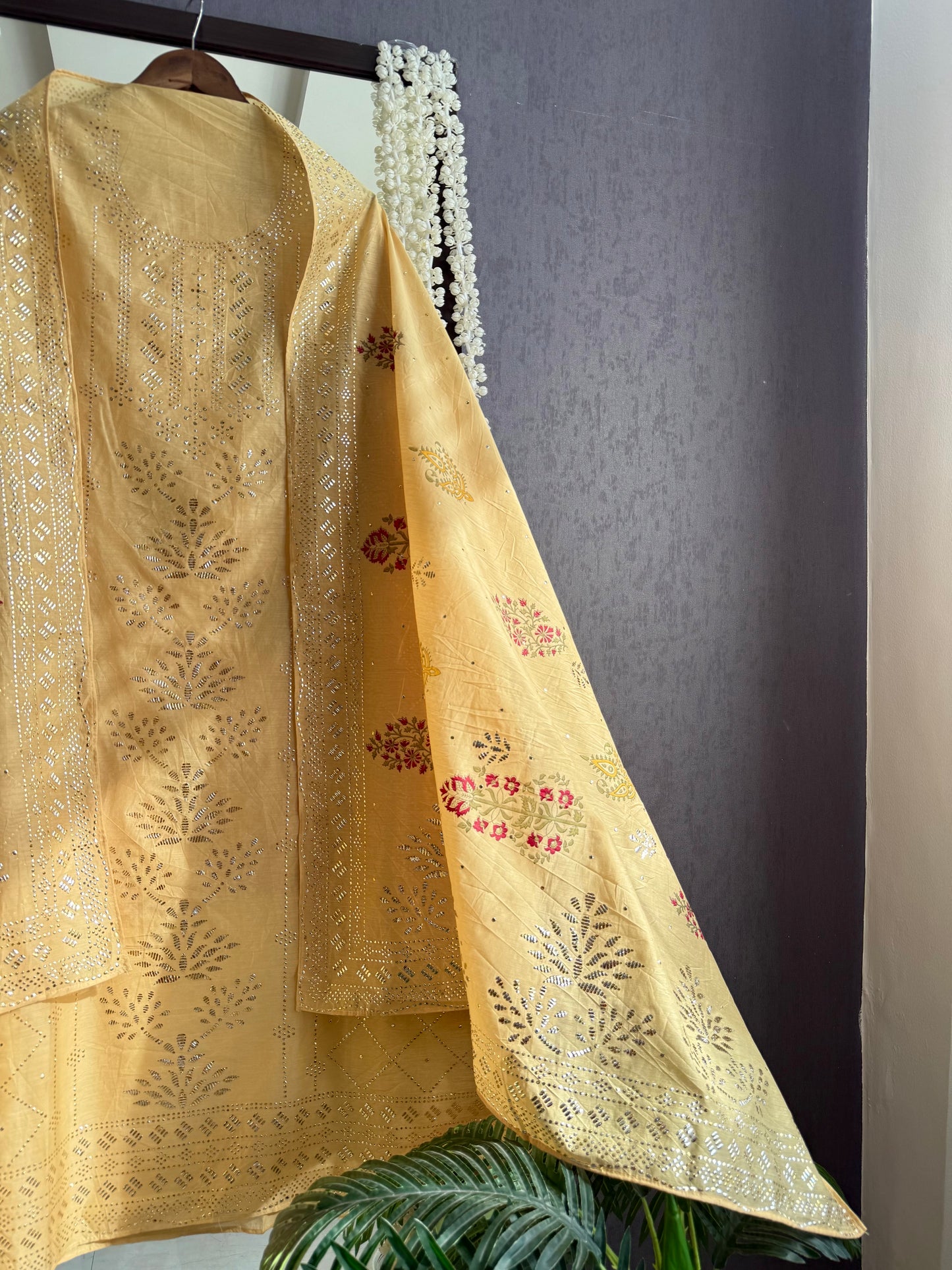 Chanderi mukaish suit