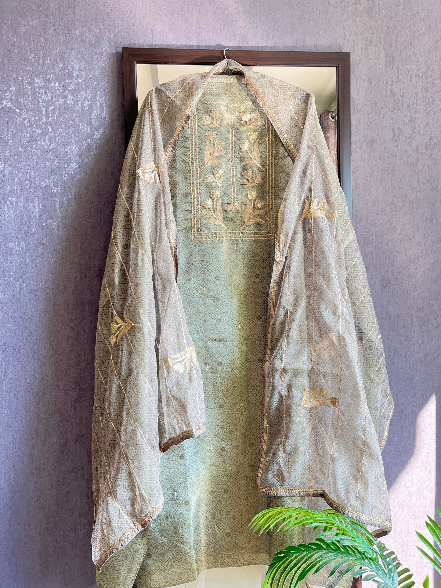 Marori aari work jacquard suit