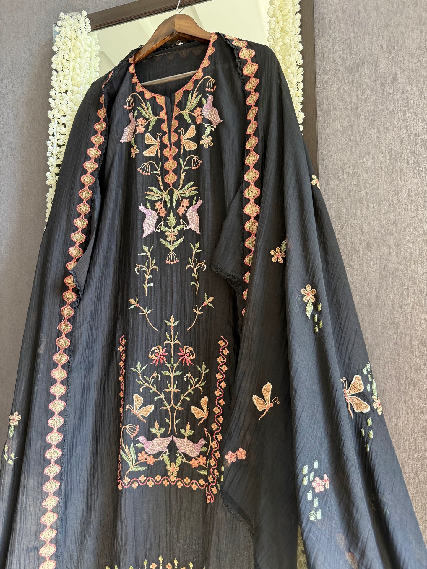 Luxurious Mul chanderi butterfly suit