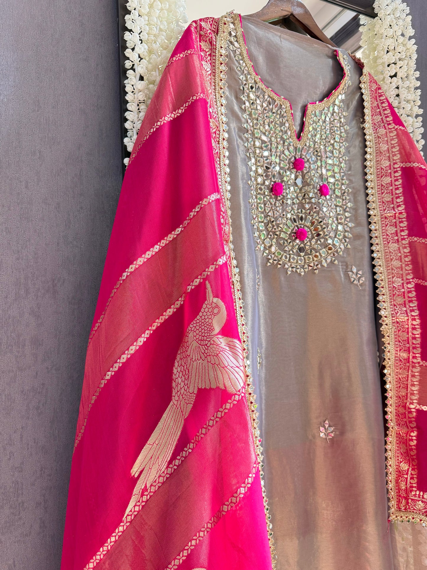 Luxurious Mirrorwork Benarsi suit