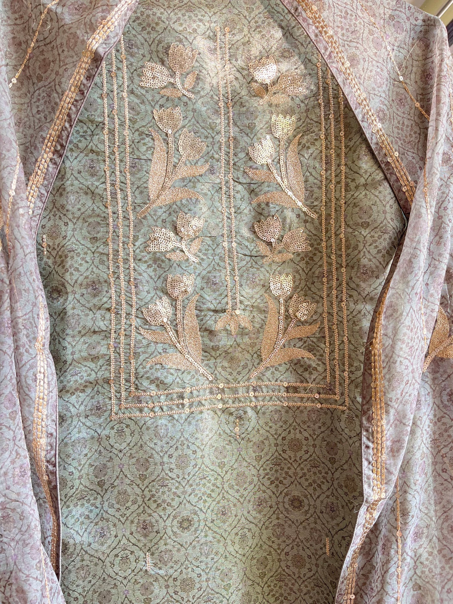Marori aari work jacquard suit