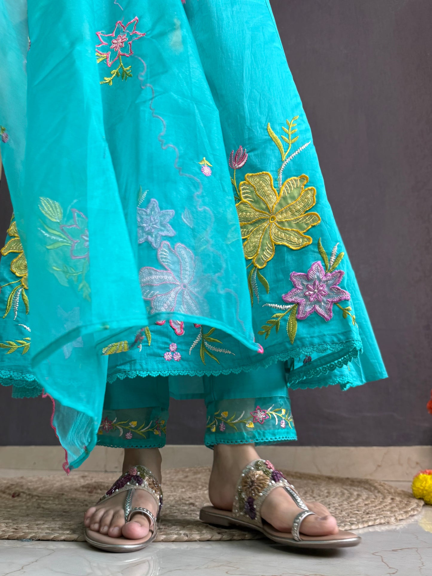 Kalidaar floral Anarkali set