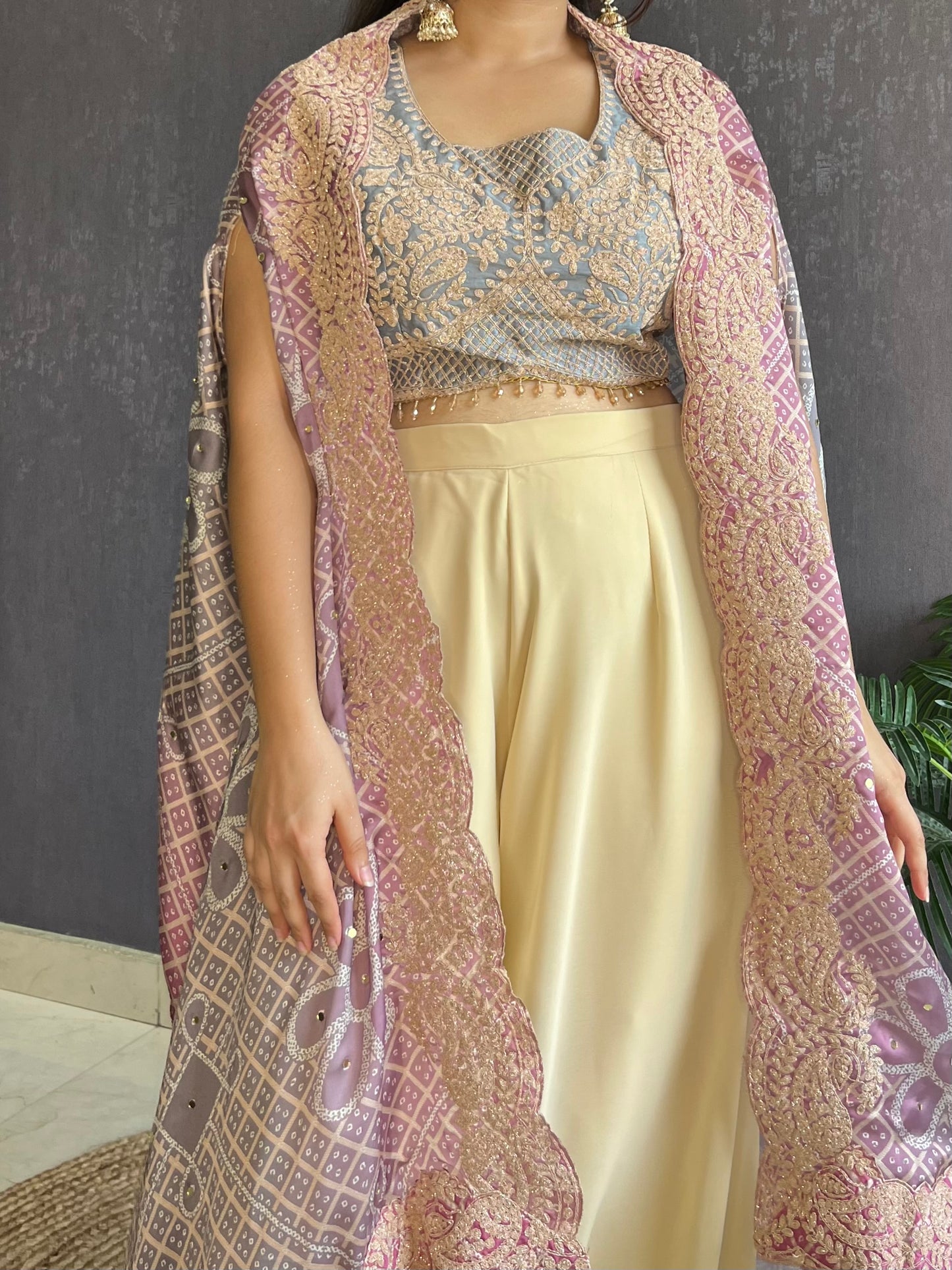 Aari work Cape set