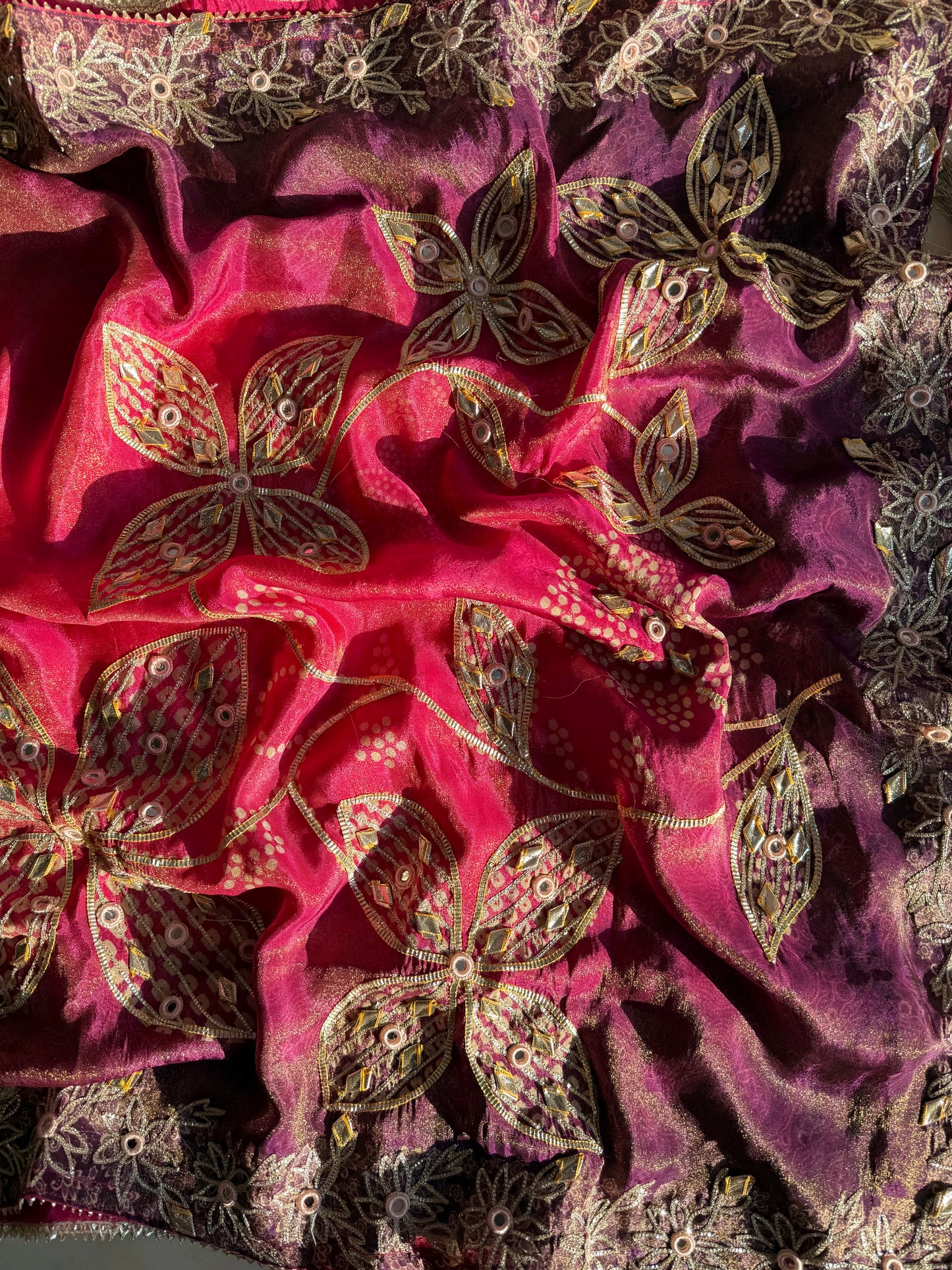 Luxurious Bhandej ombré gotapatti suits