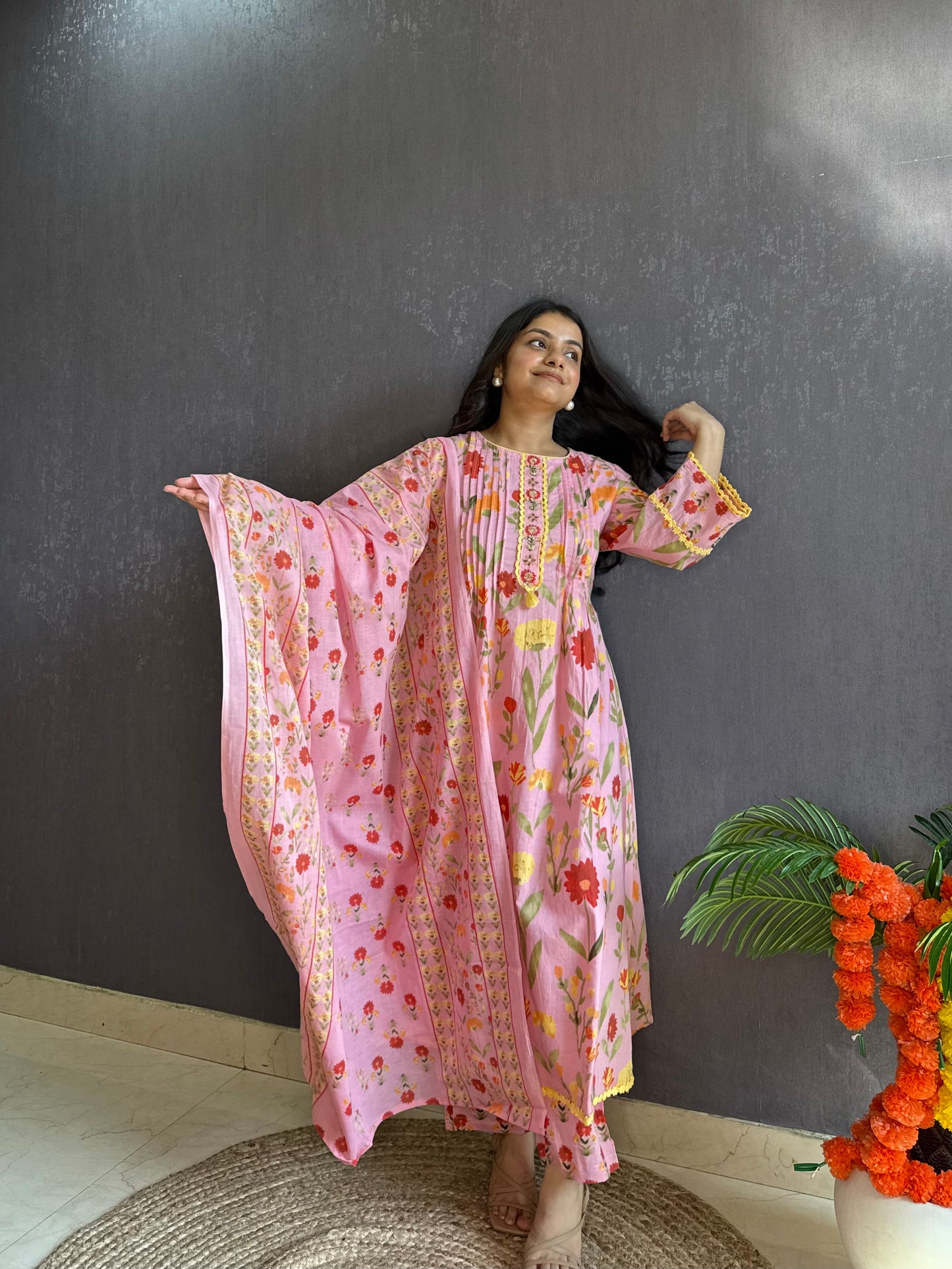 Florals Pure cotton kurta set