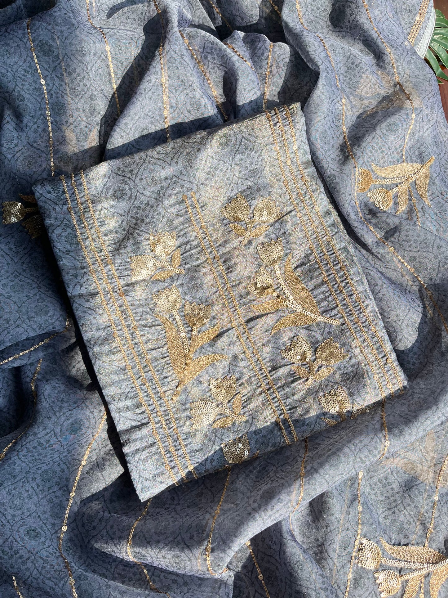 Marori aari work jacquard suit