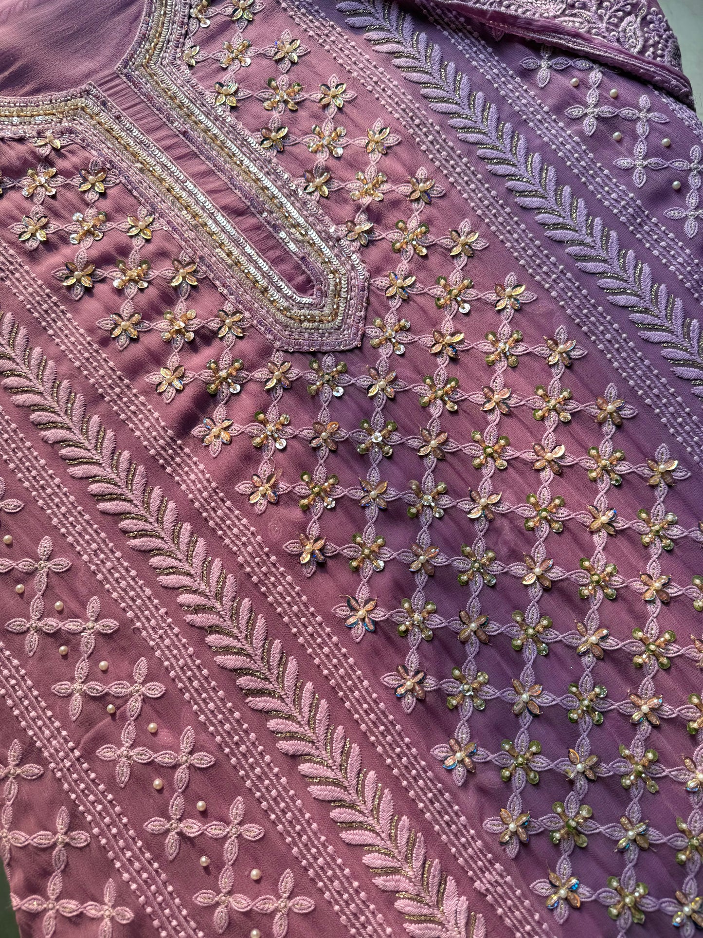 Lucknowi crystal handwork suit