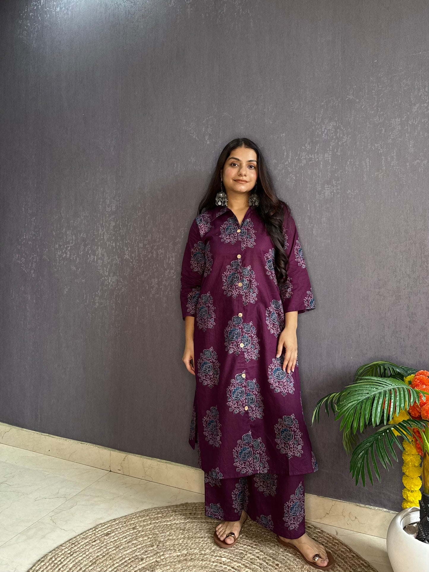 Pure cotton Ajrakh Coord set
