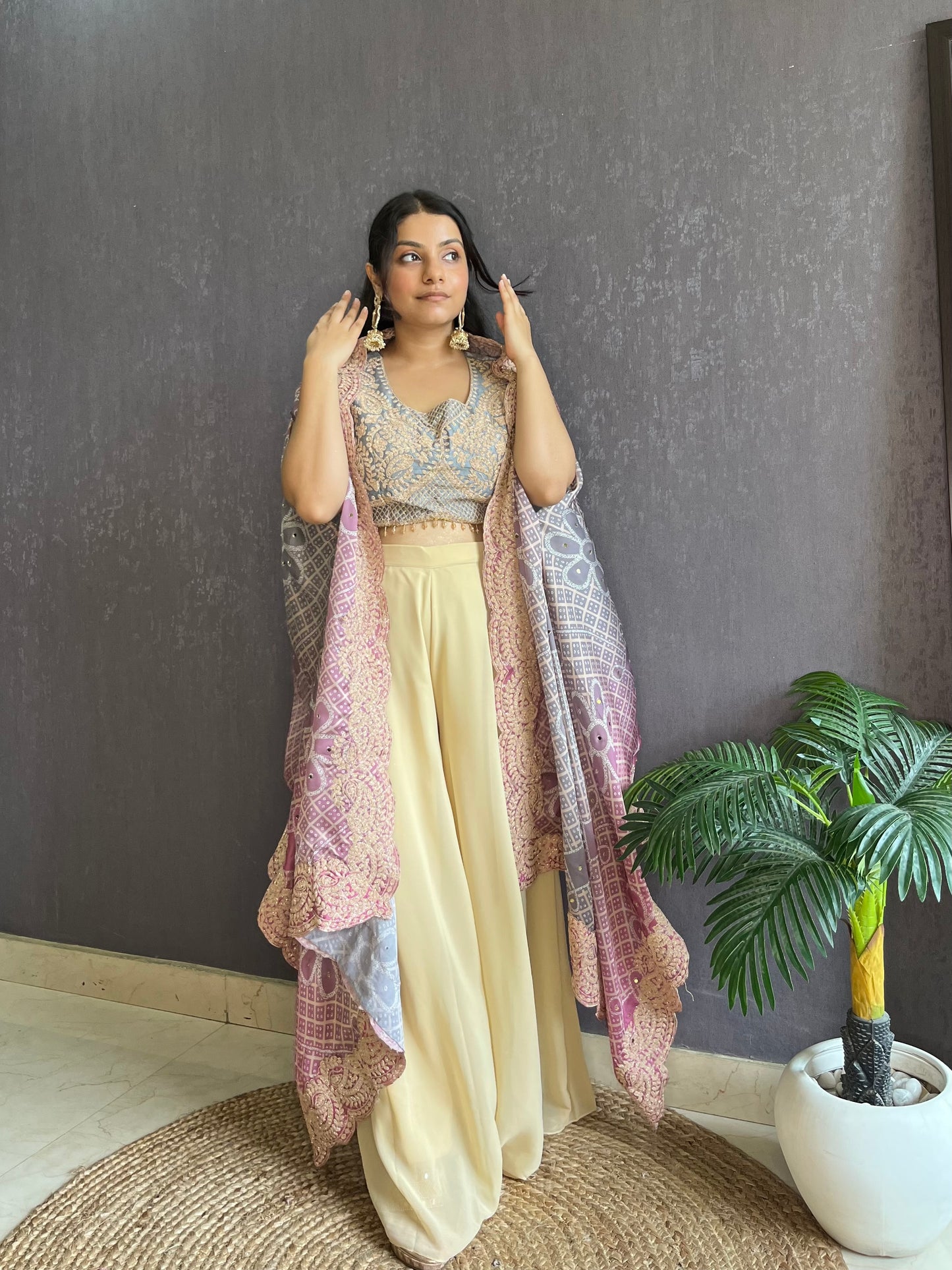 Aari work Cape set