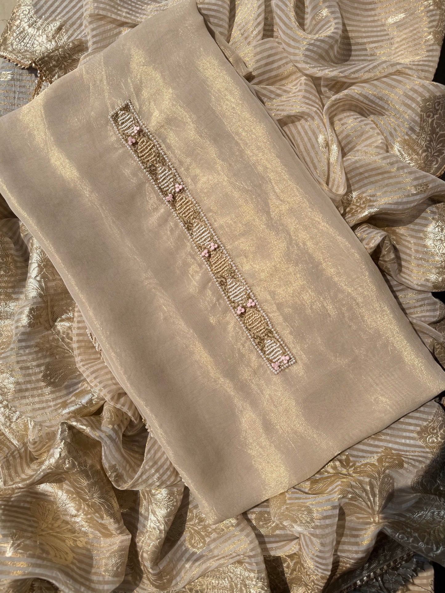 Luxurious Handwork Tissue Benarsi silk suit