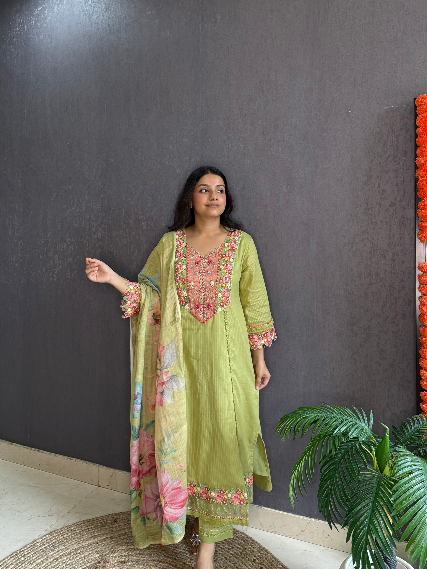 Aline cotton Handwork suit