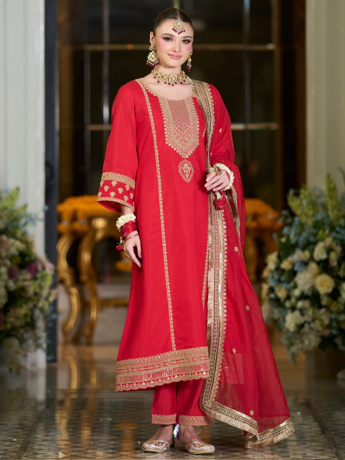 Aline Aari work suit set