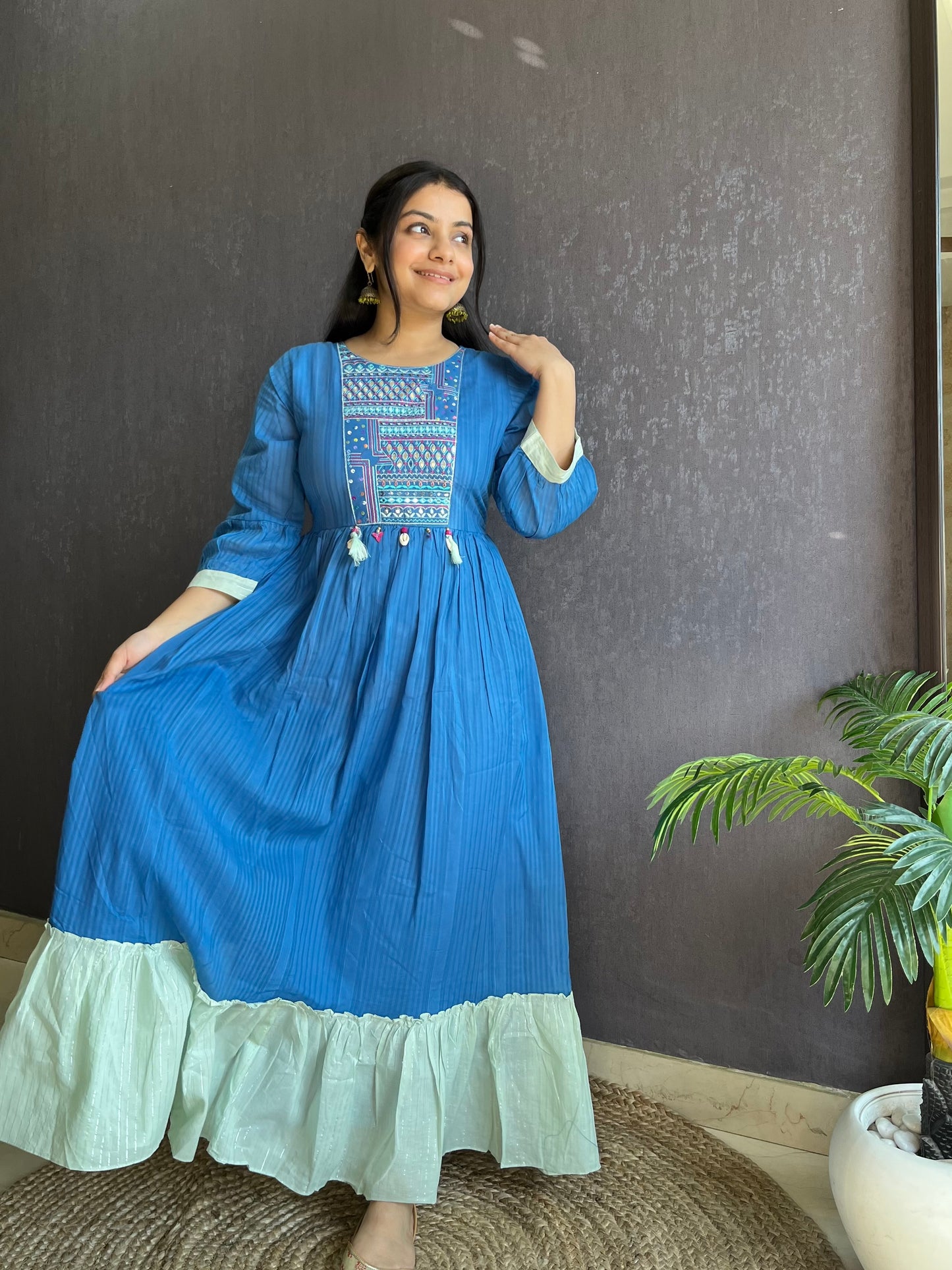 Mulmul Anarkali dress