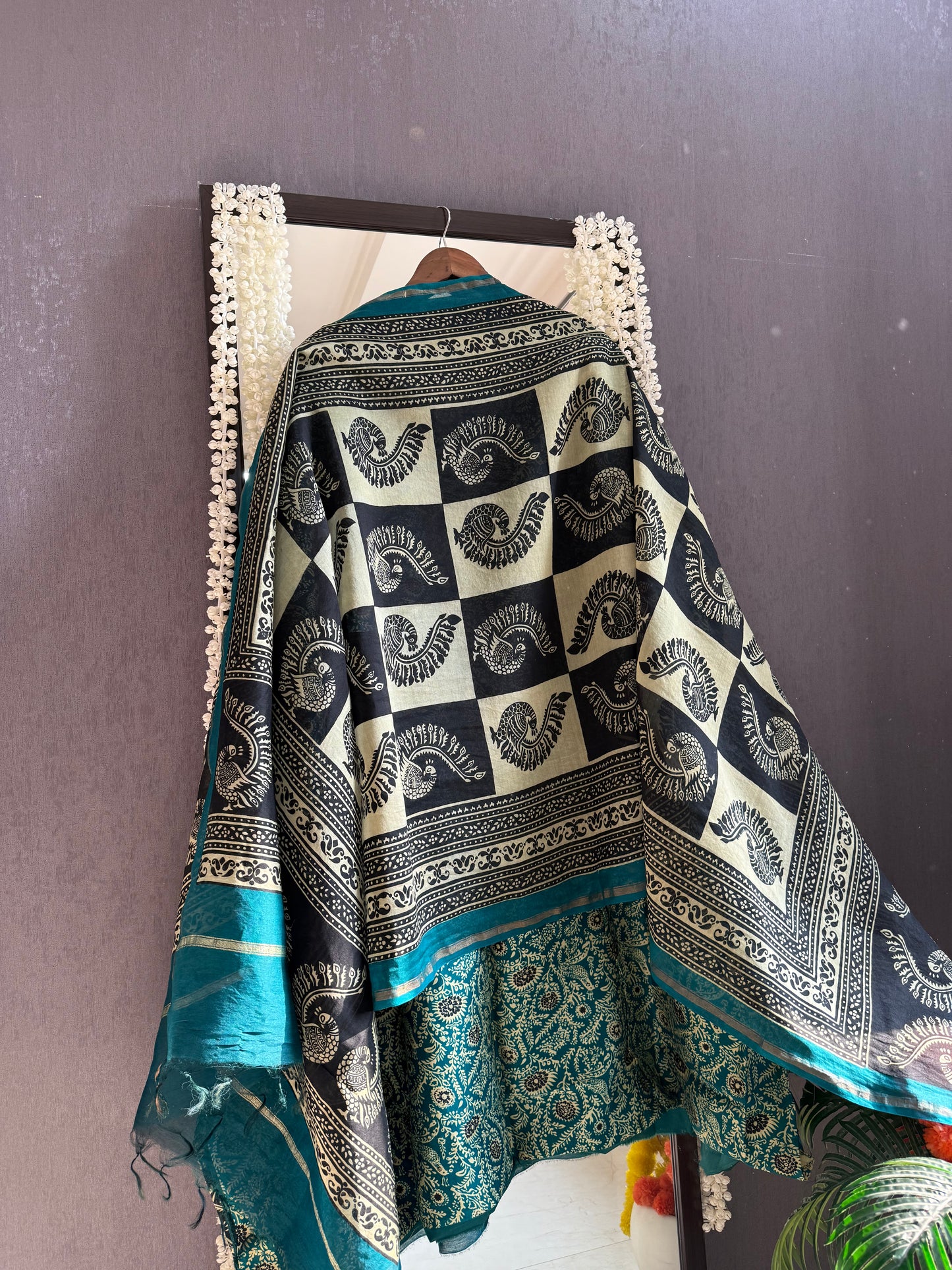 Pure Maheshwari peacock suit