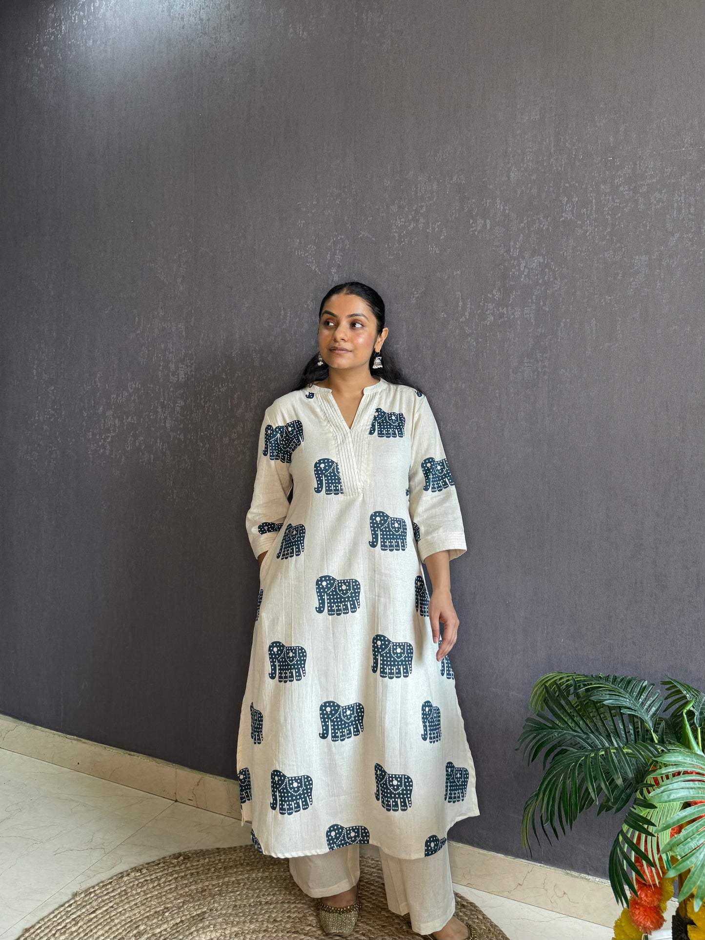 Pure cotton elephant kurta set