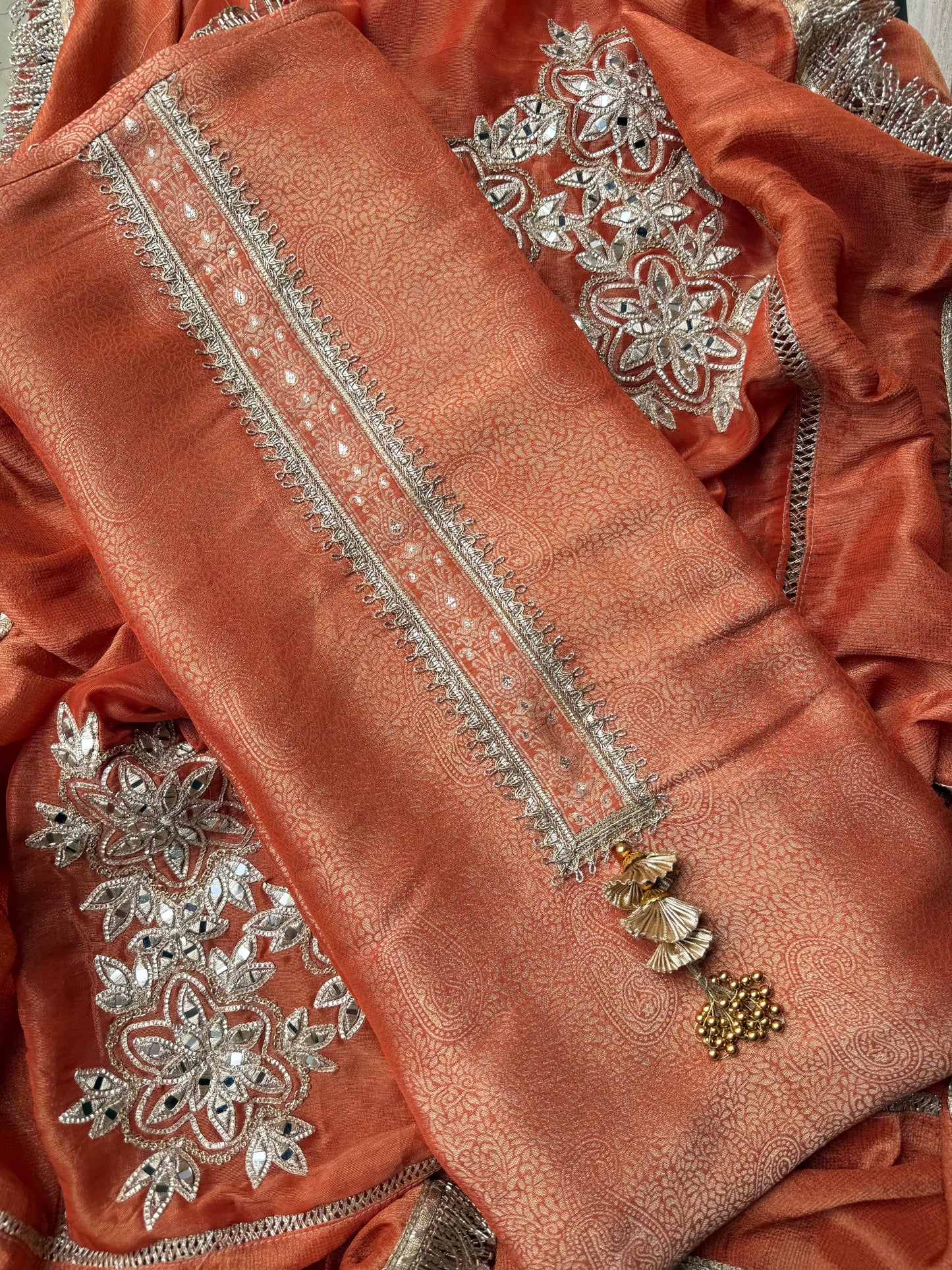 Luxurious brocade benarsi Mirror suit