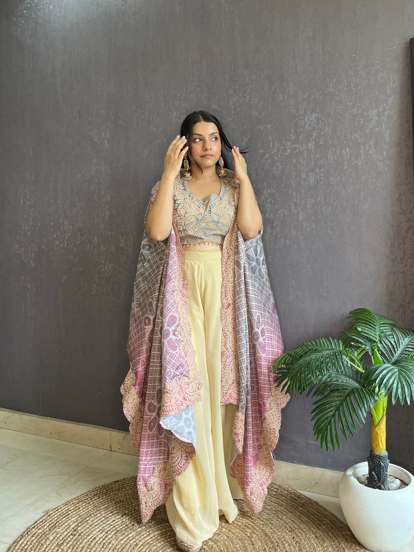 Aari work Cape set