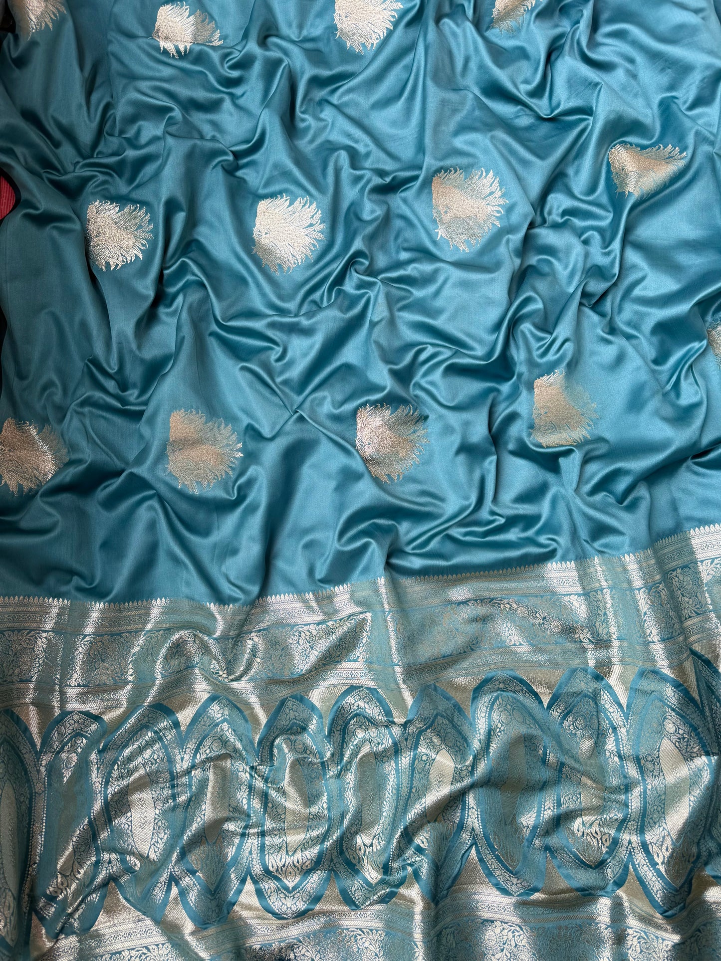 Soft satin silk benarsi panther saree