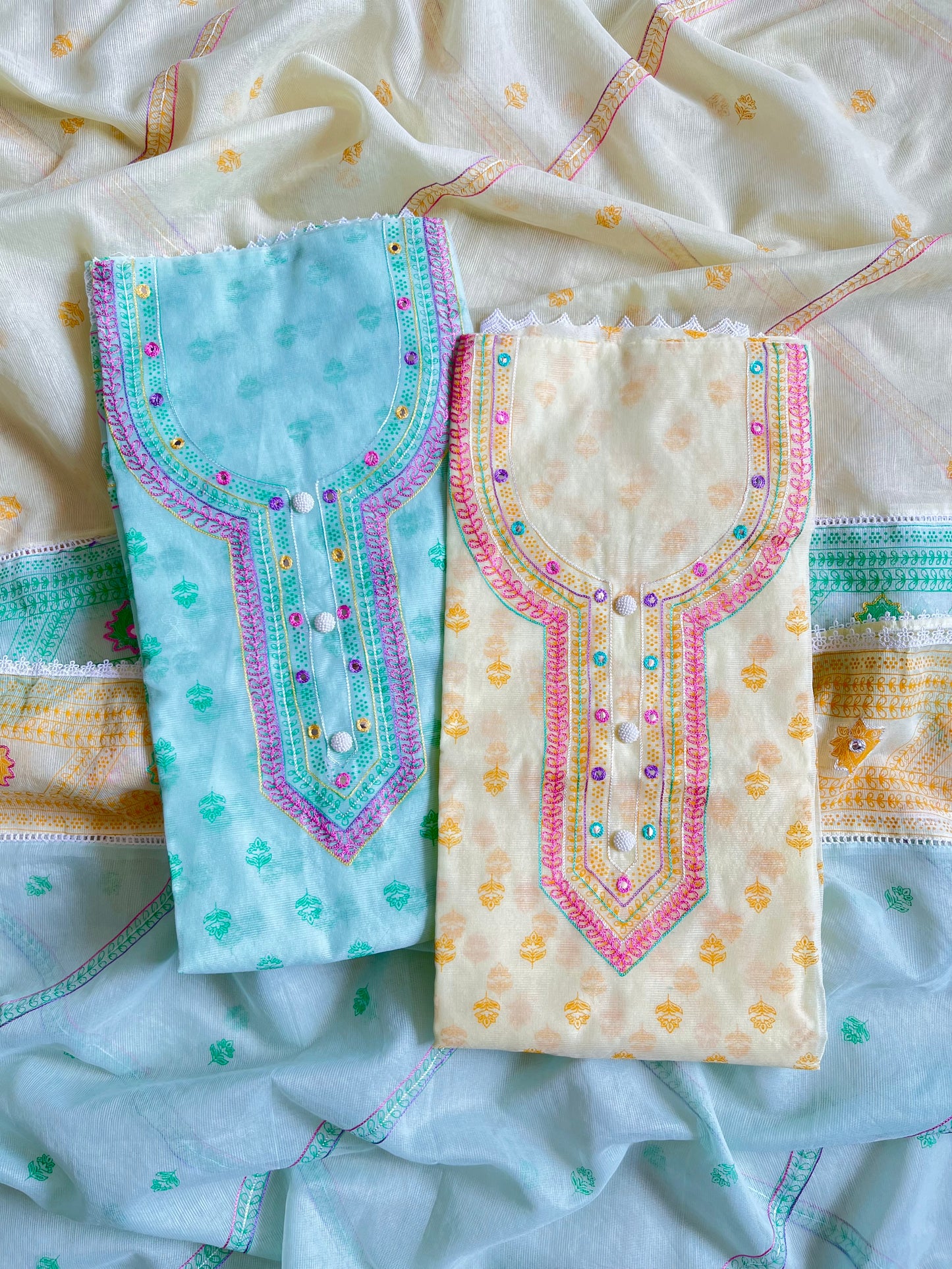 Kota doria aari work suits
