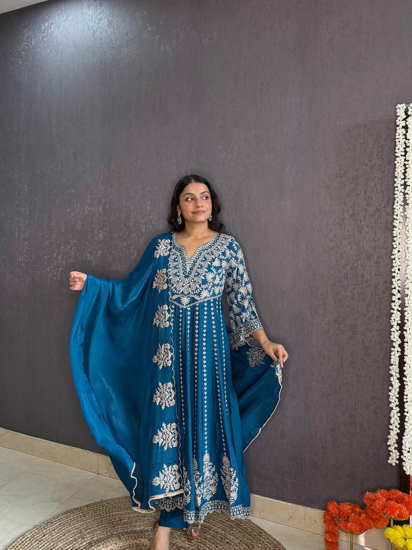 Kalidaar aari work Anarkali set