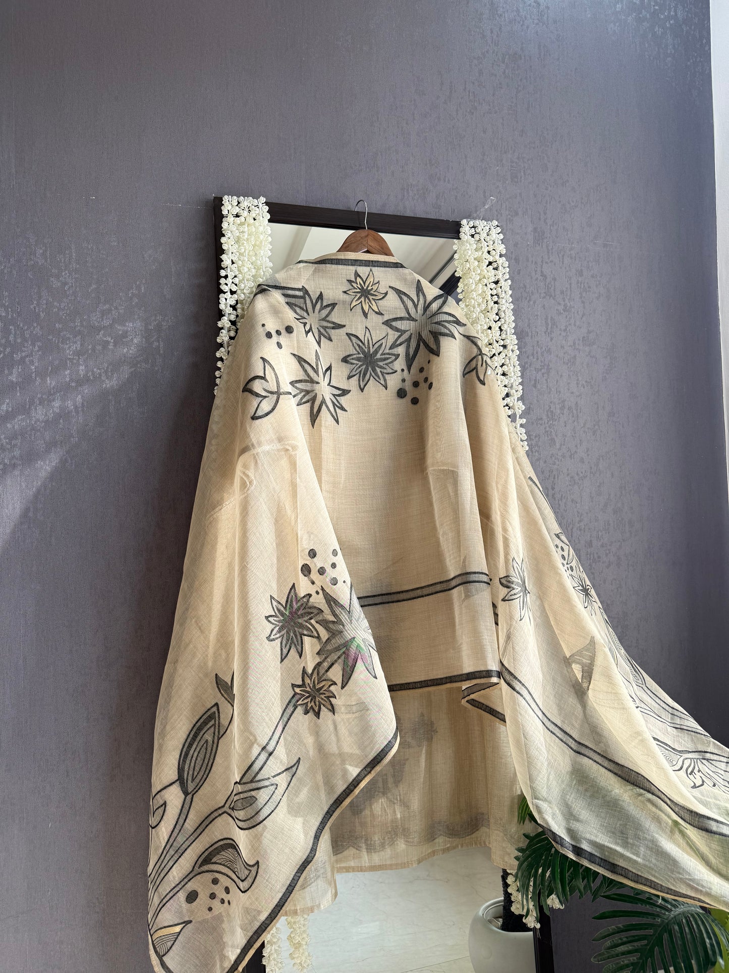 Linen jamdani handwork suit