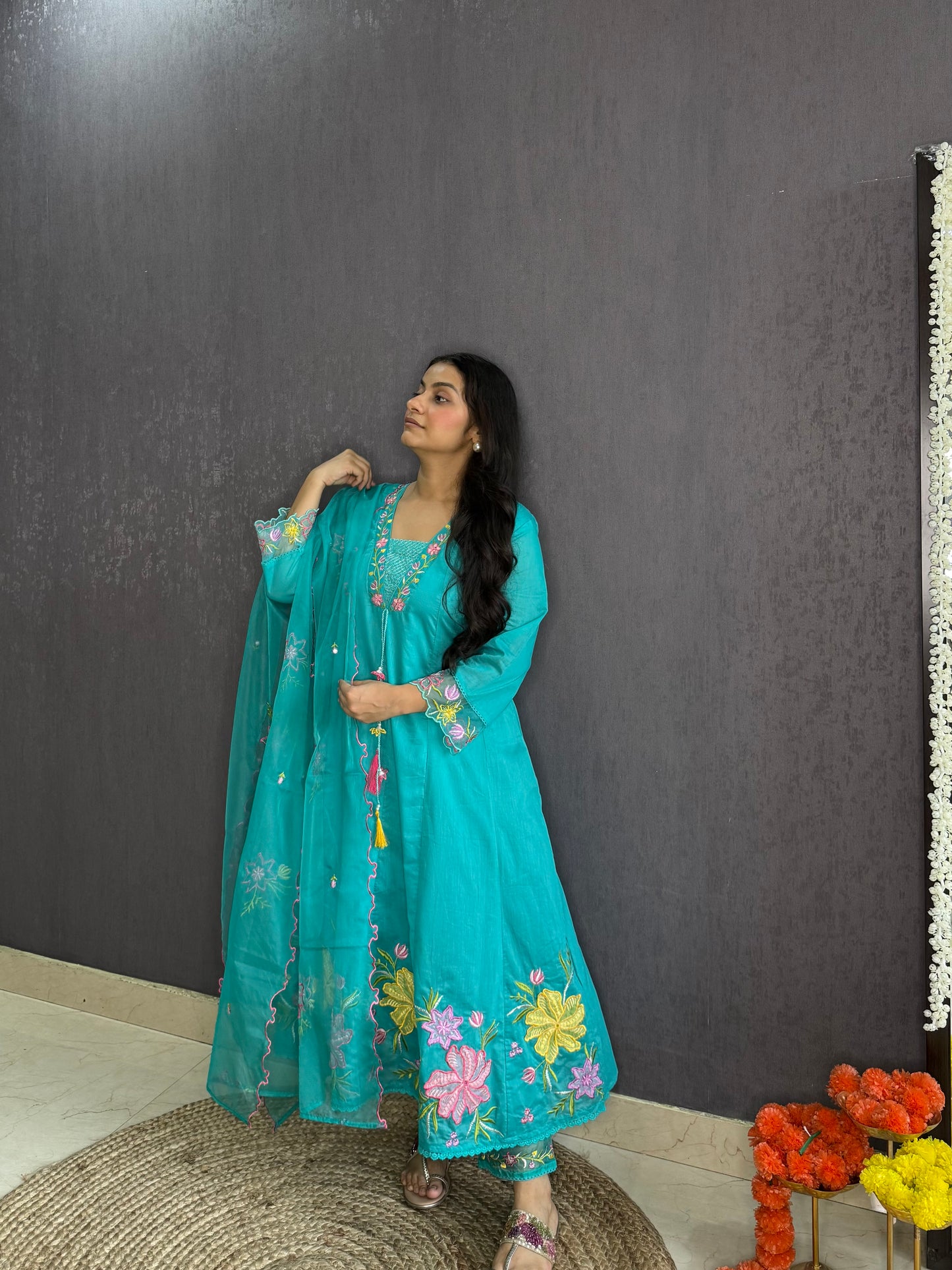 Kalidaar floral Anarkali set