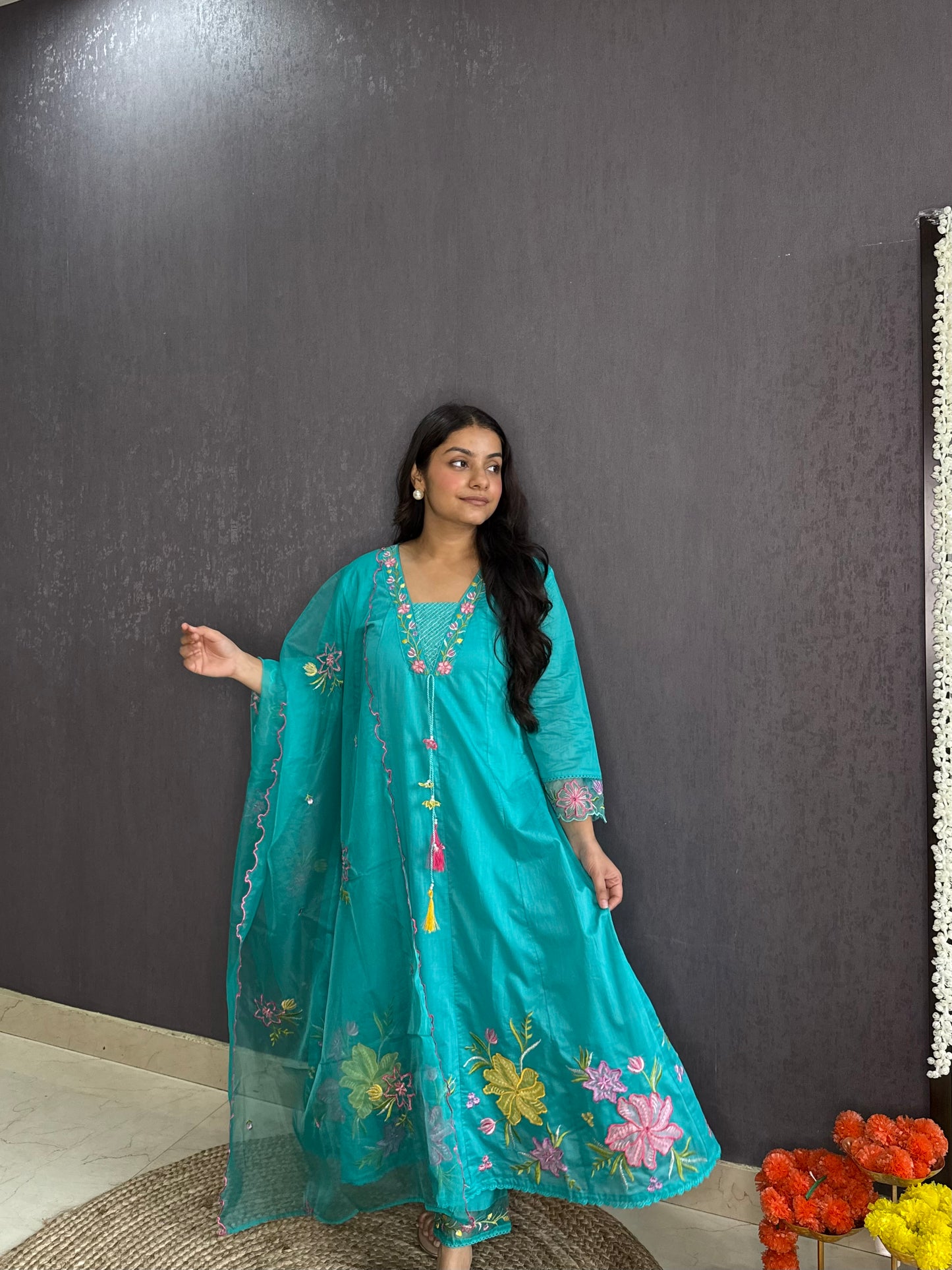 Kalidaar floral Anarkali set