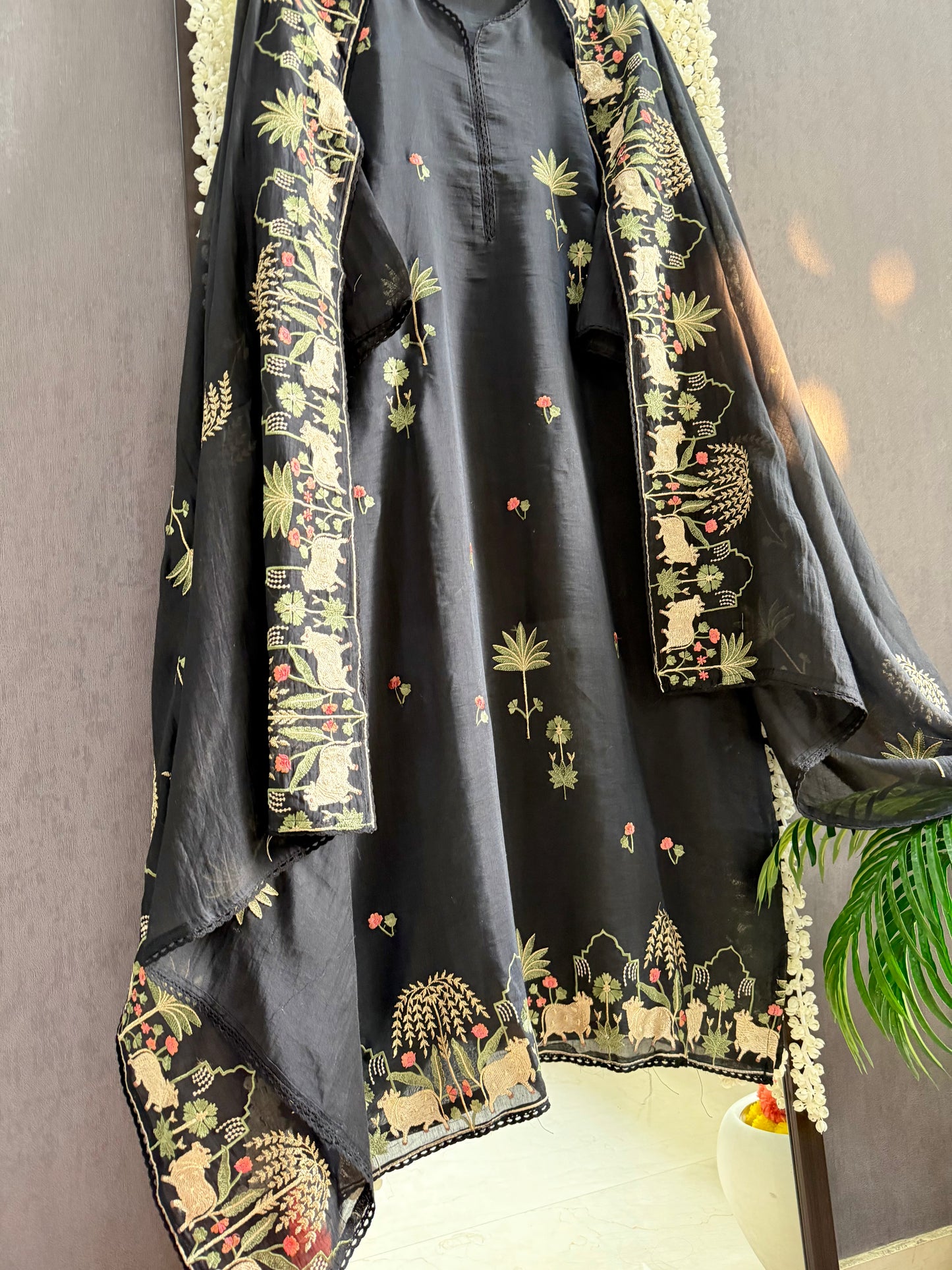 Luxurious Mul chanderi pichwai suit