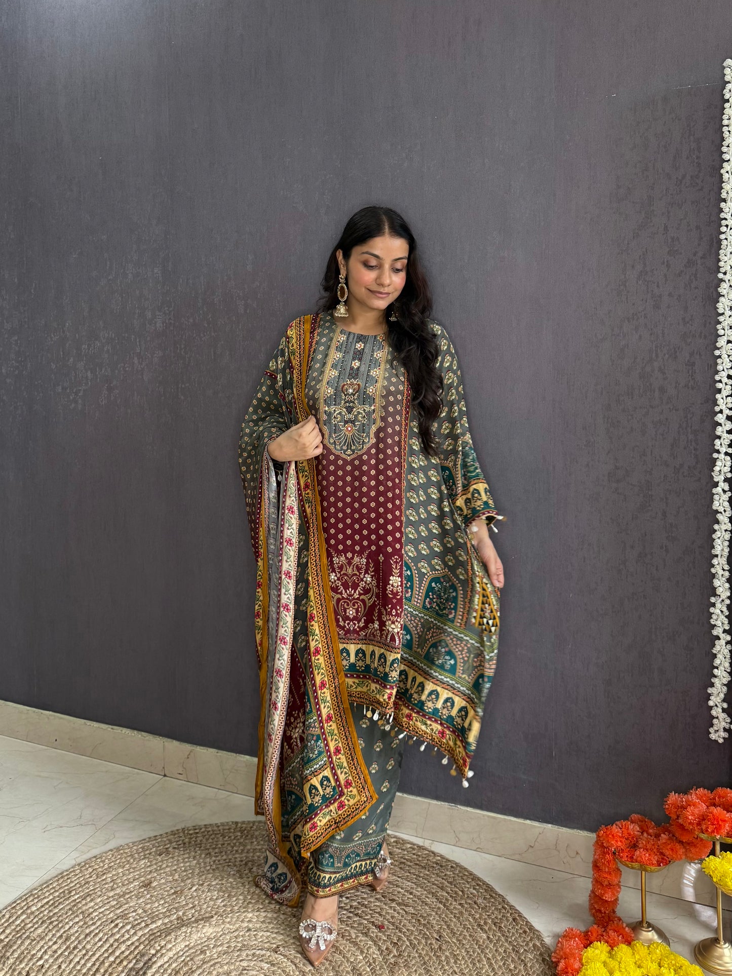 Digitally printed high low Suit