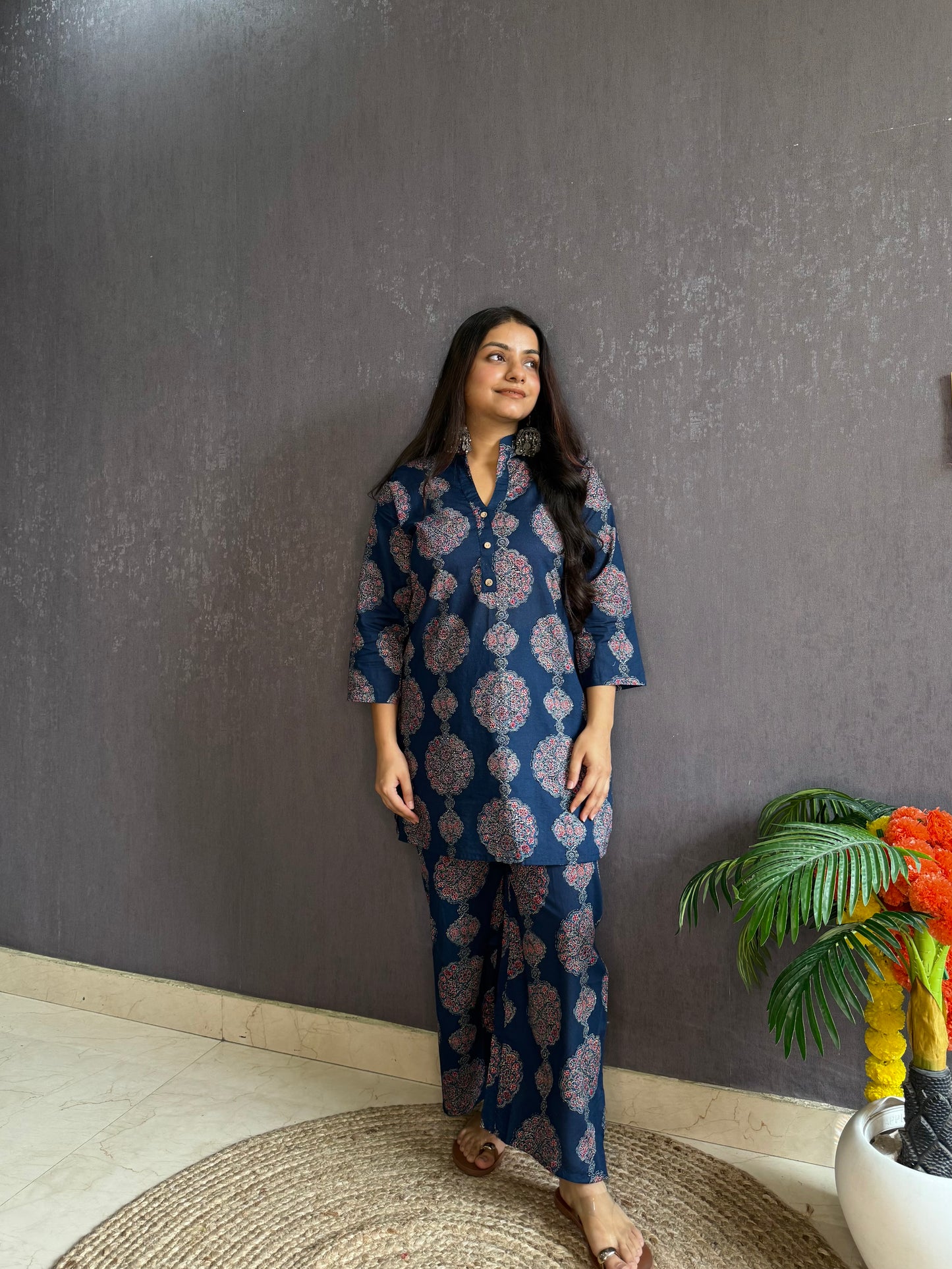 Pure cotton Ajrakh Coord set