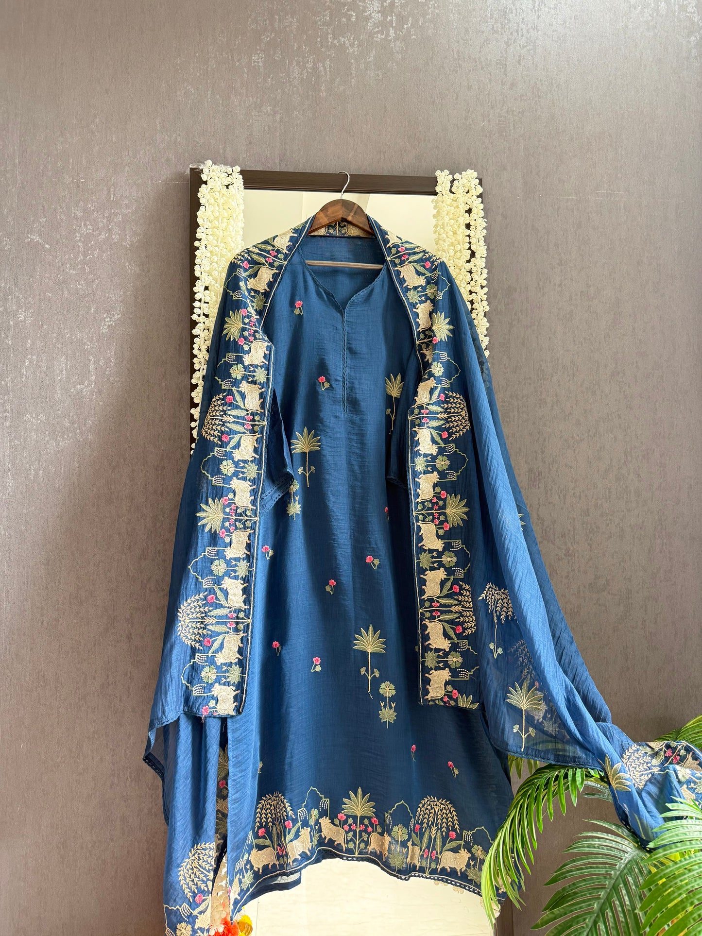 Luxurious Mul chanderi pichwai suit