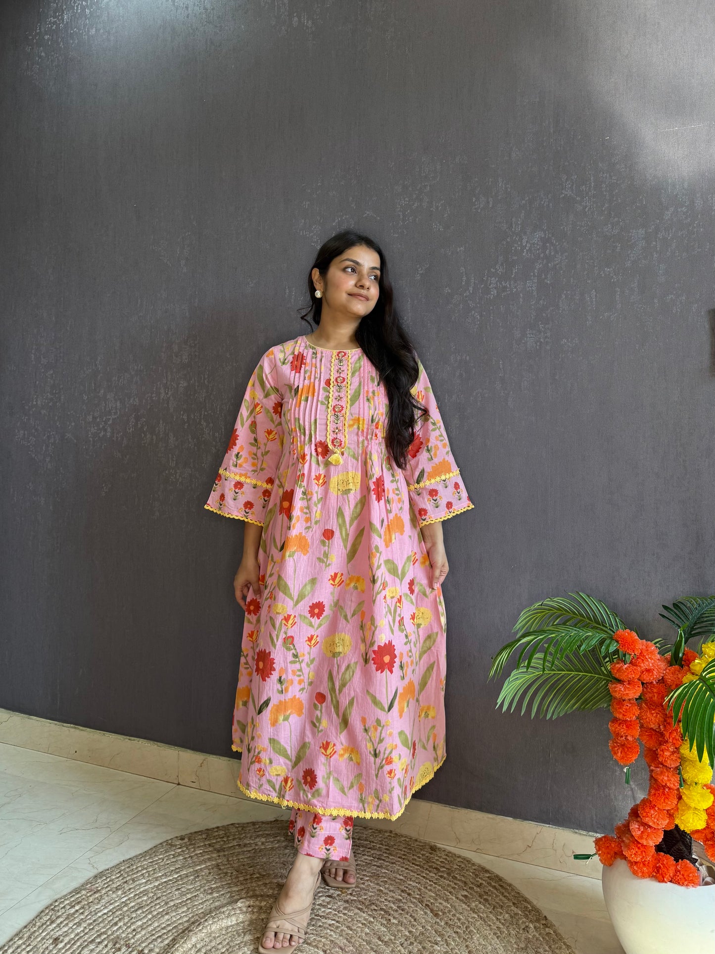 Florals Pure cotton kurta set