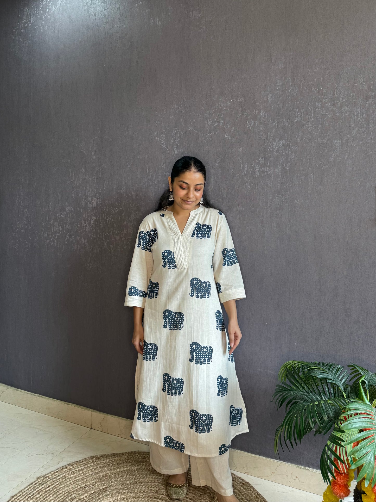 Pure cotton elephant kurta set